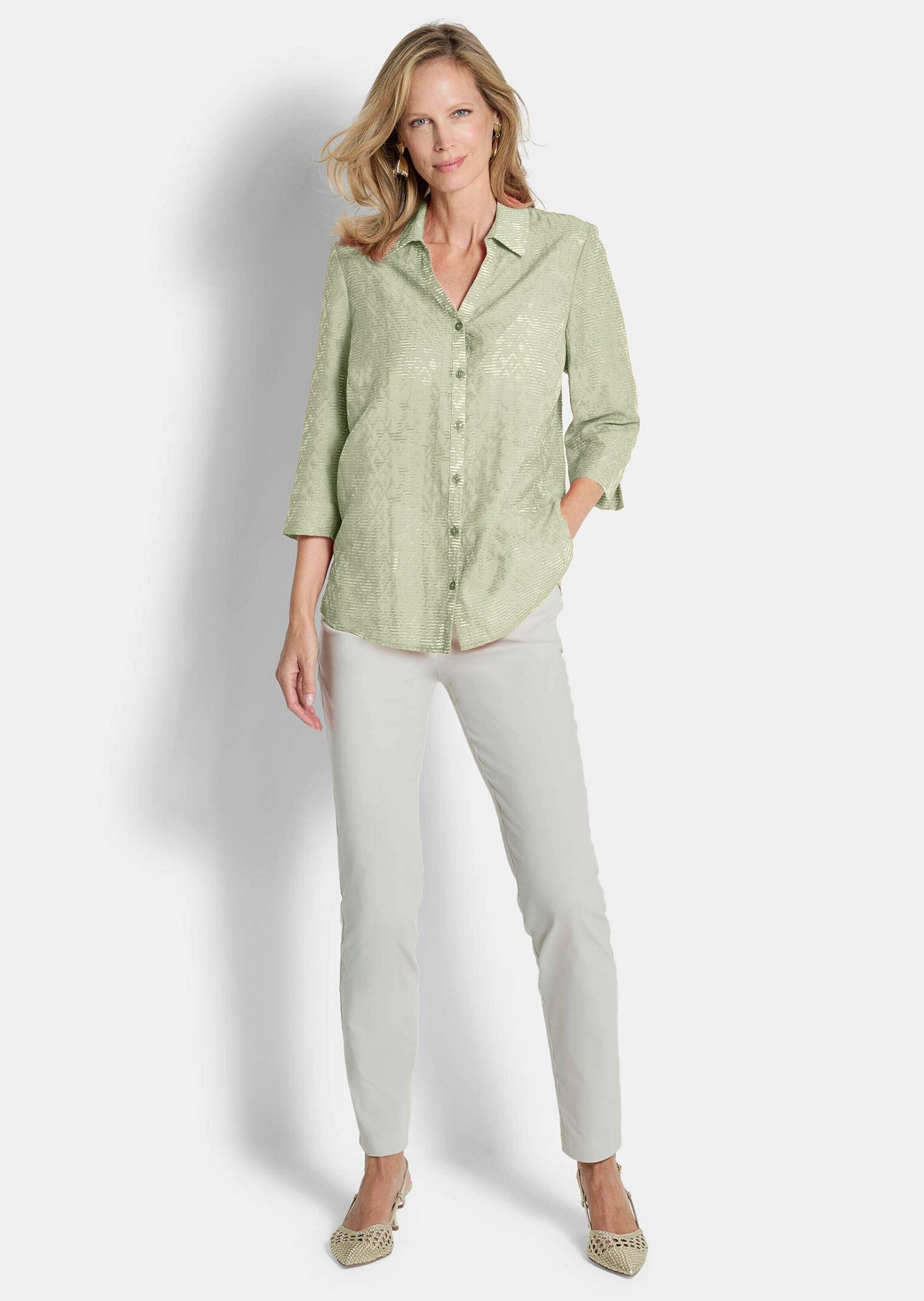 GOLDNER Hemdbluse "Viskosebluse mit filigranem Muster" Ausbrenner zweifarbi günstig online kaufen