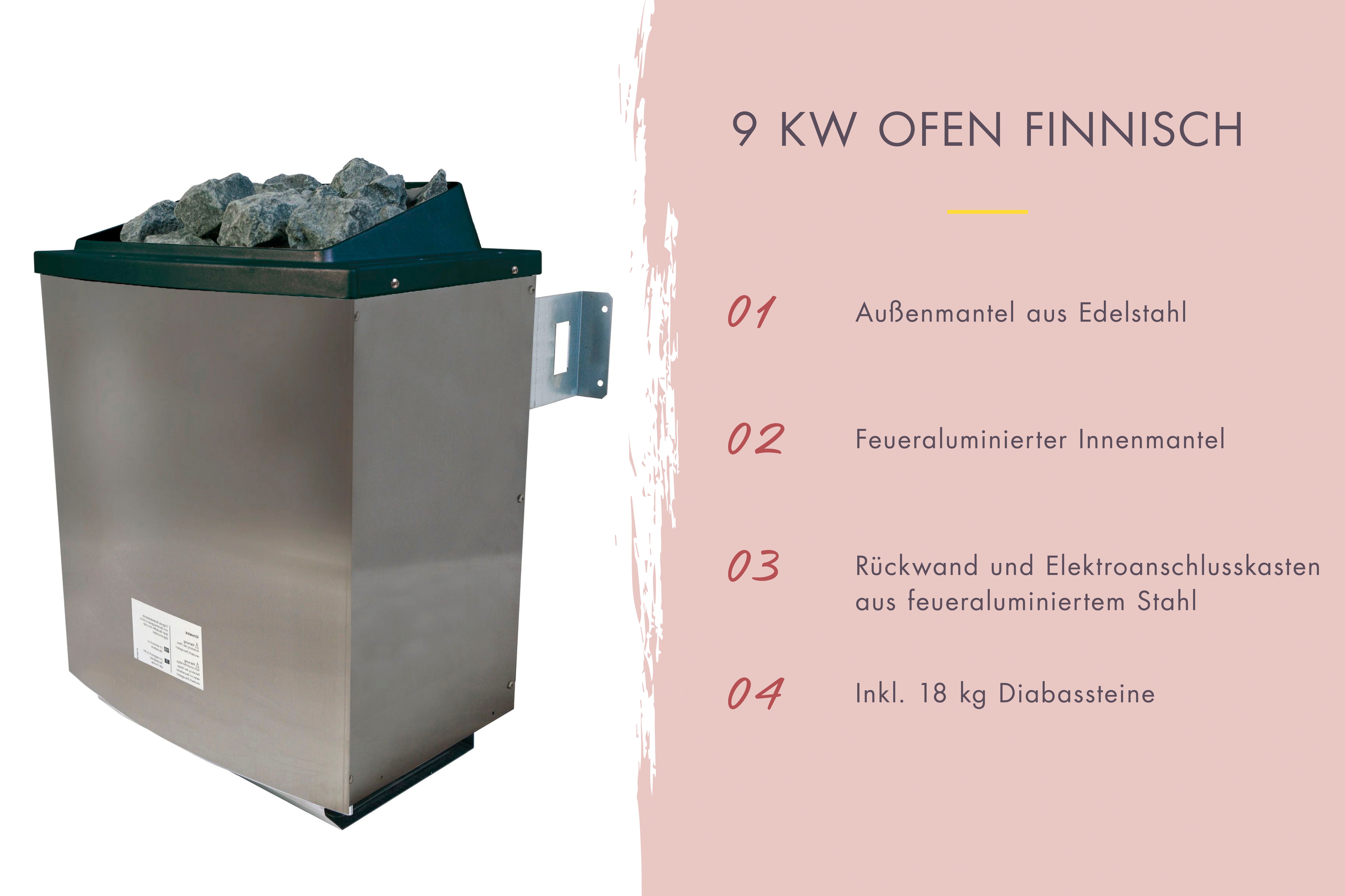 Thumbnail - Karibu Saunahaus ""Simon 1" mit Milchglastür, naturbelassen" Set