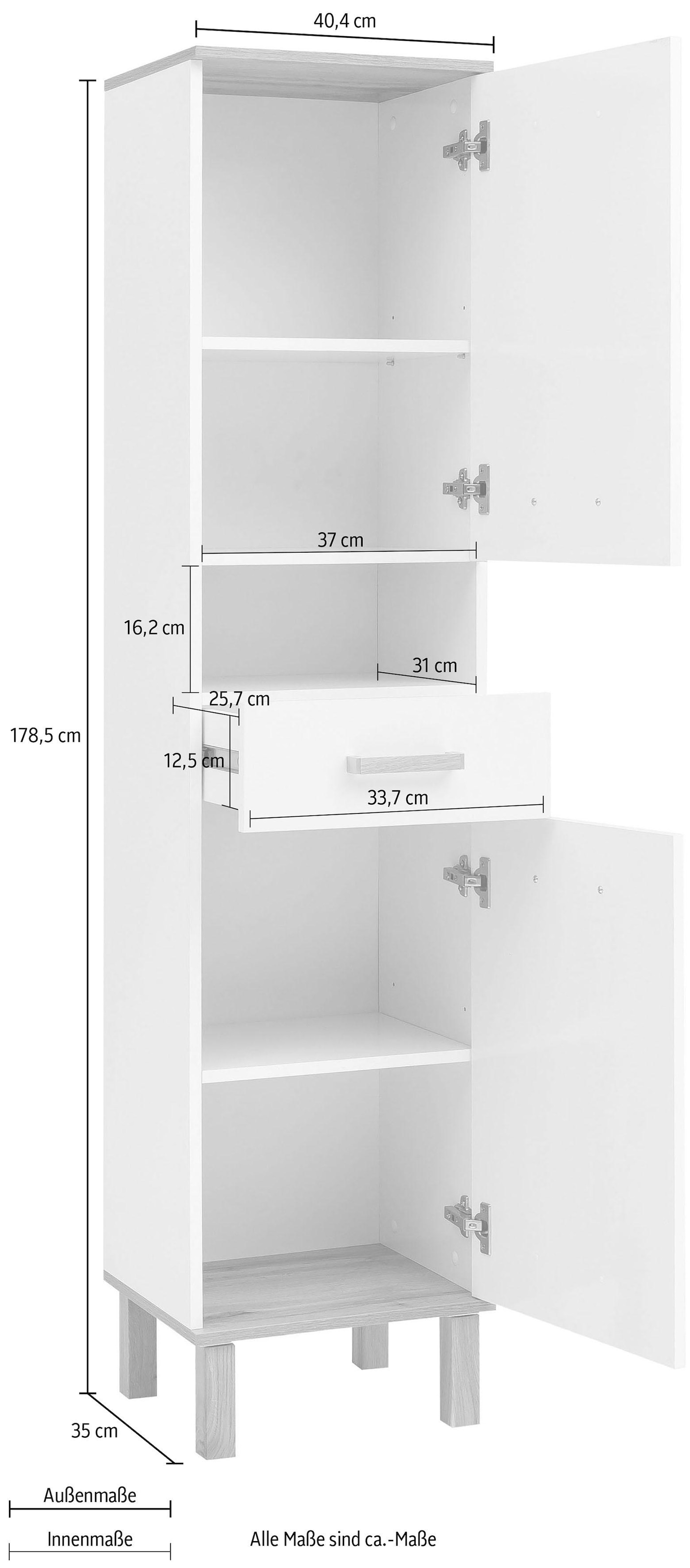 Schildmeyer Hochschrank »Padua«, Füße aus Massivholz