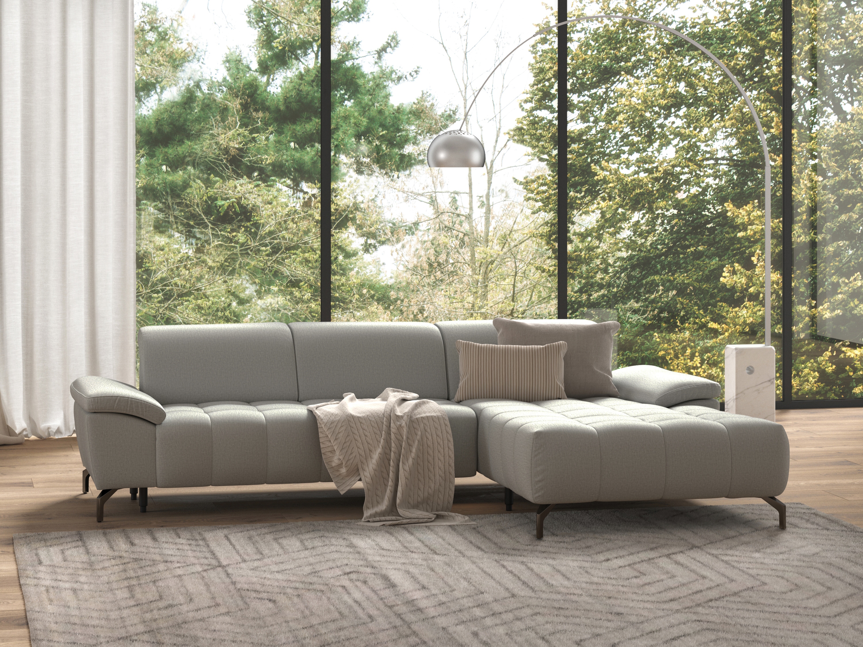 sit&more Ecksofa "Cool L-Form" wahlweise mit Kopfteilverstellung und Vorziehsitz, motorisch