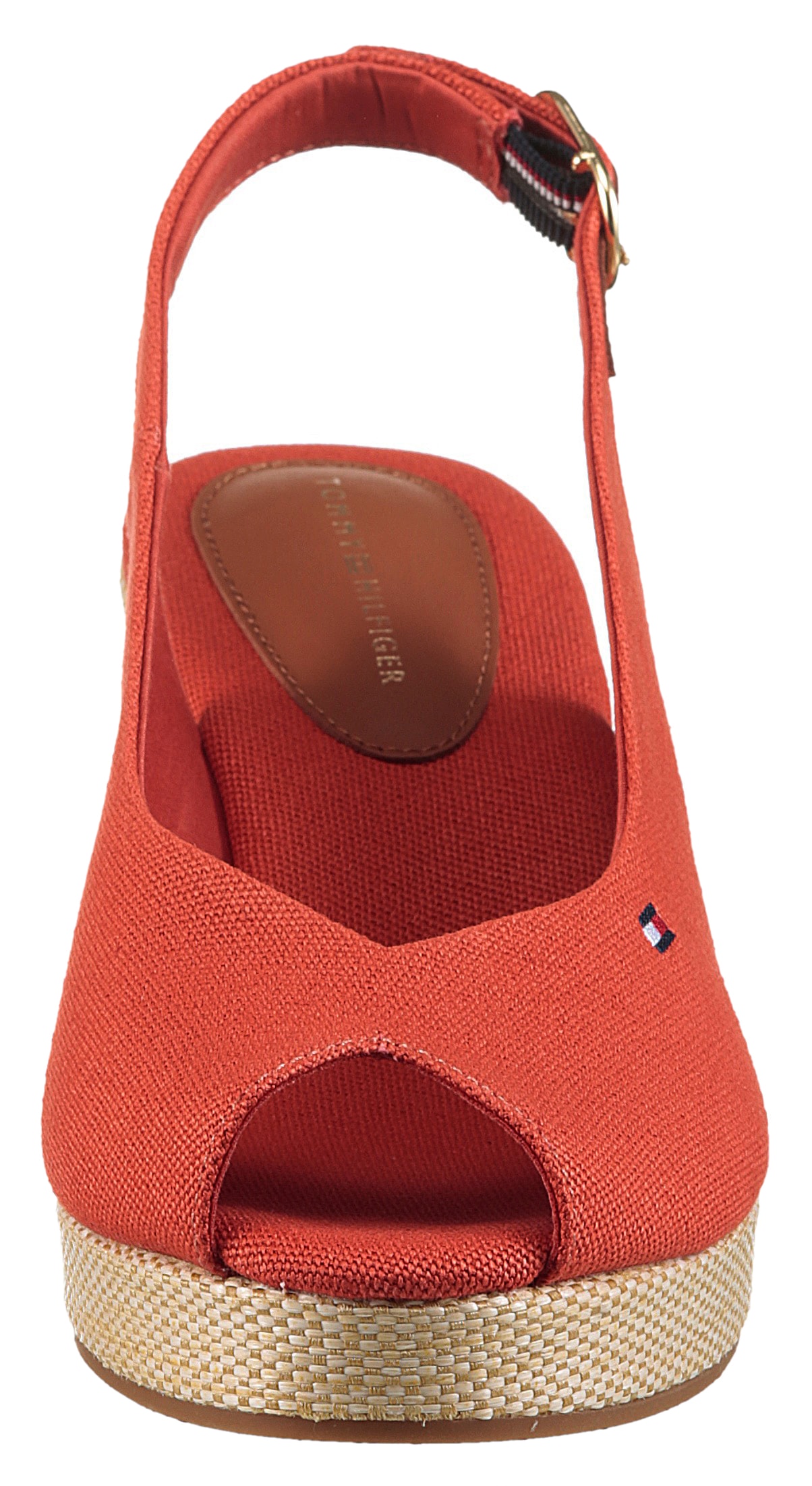 Tommy Hilfiger Keilsandalette »FLAG MID WEDGE ESPAD SLINGBACK«, Plateau, Sommerschuh, Riemchensandale mit verstellbarer Schnalle