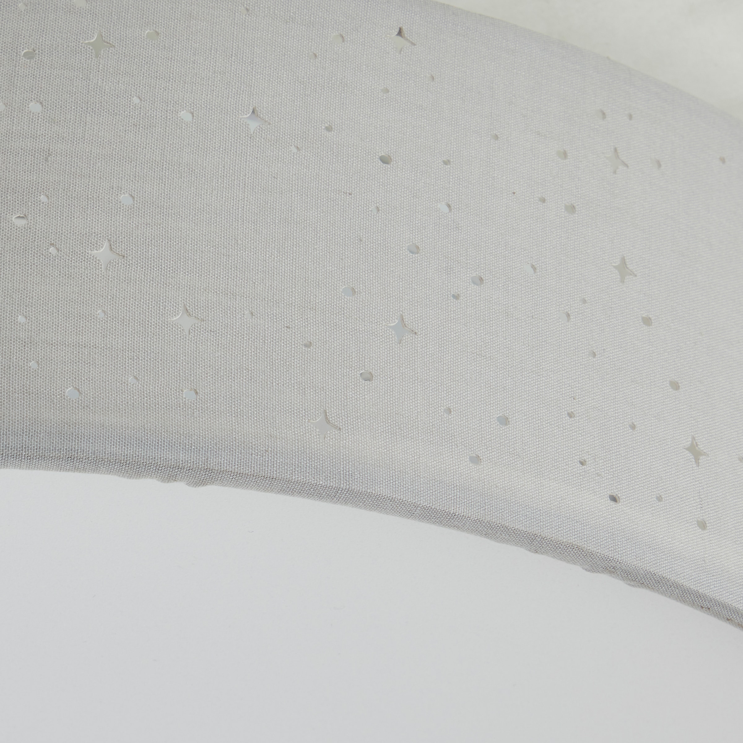 Brilliant LED Deckenleuchte »Baska«, 38 cm, 1200 lm, 3000 K, 3-Stufen-dimmbar, Sterneneffekt, Textil, grau