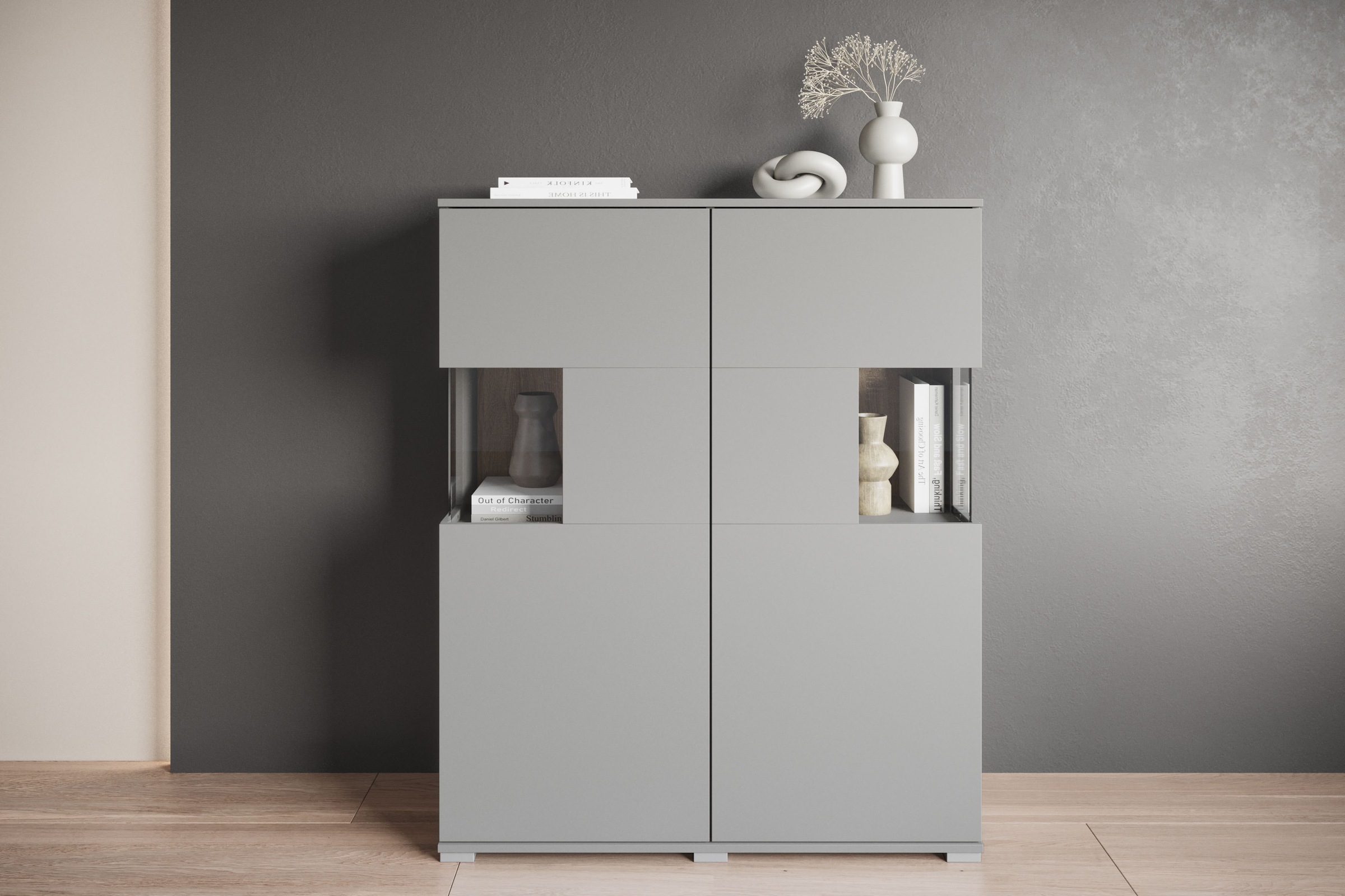 OTTO home "Kenia" 1 Stk. tlg. Modernes Highboard mit Glastüren, Breite 100 günstig online kaufen