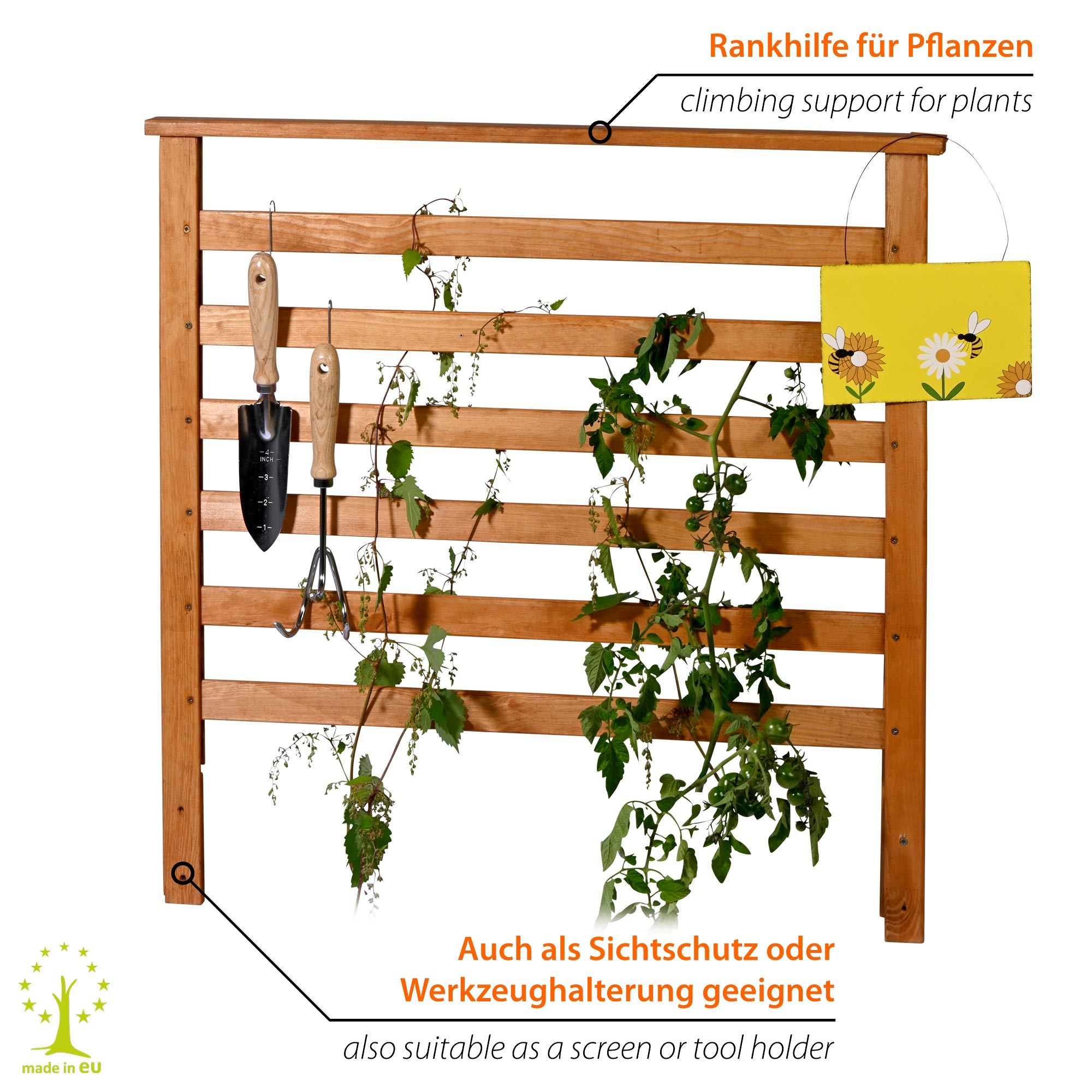 dobar Rankgitter »Rankgitteraufsatz Kubus 2.0, Massivholz, Hellbraun« 78 x 5 x 78 cm (L x B x H)