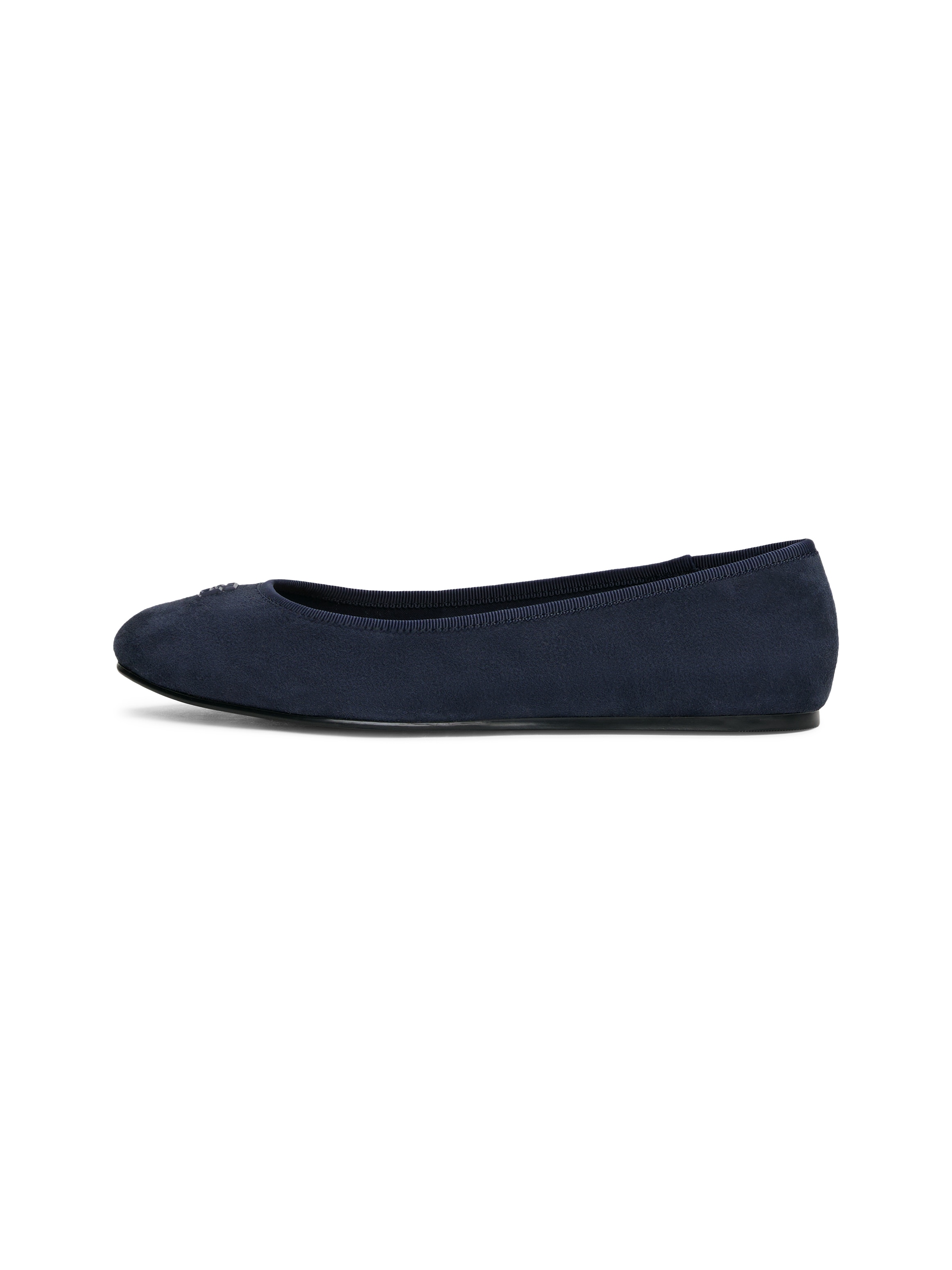 Tommy Hilfiger Ballerina »TH HARDWARE SUEDE BALLERINA«, Flats, Businessschuh, Bequemschuh, Schlupfschuh mit TH-Logo