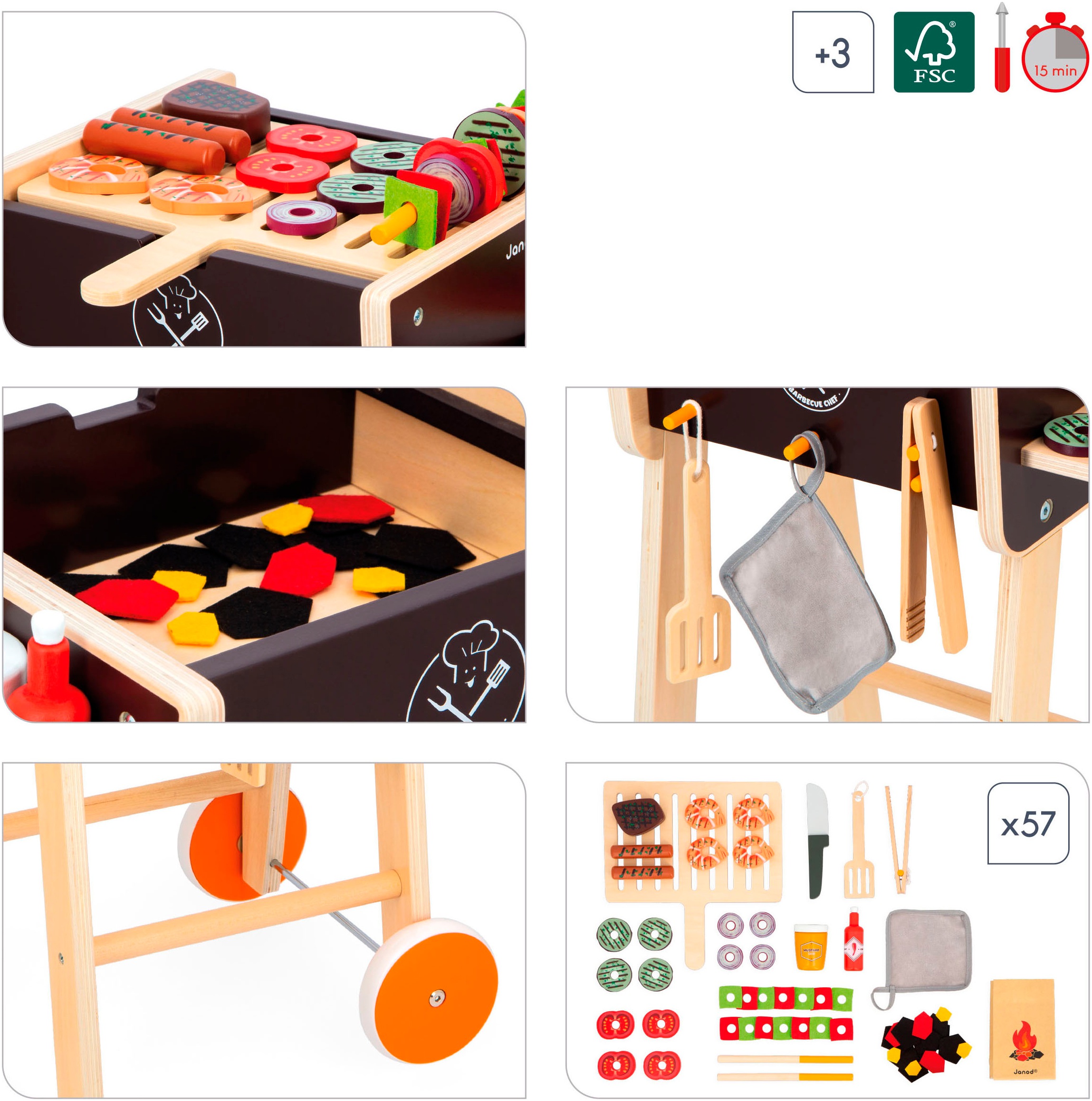 Janod Kinder-Grill, FSC®- schützt Wald - weltweit