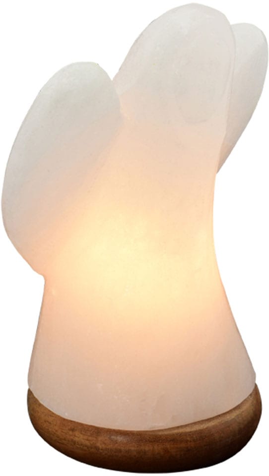 Salzkristall-Tischlampe "Engel", H: 19cm, 1 Stk., weiß, HIMALAYA SALT DREAMS, Leuchten, Handgefertigt aus Salzkristall - jeder Stein ein Unikat, H: