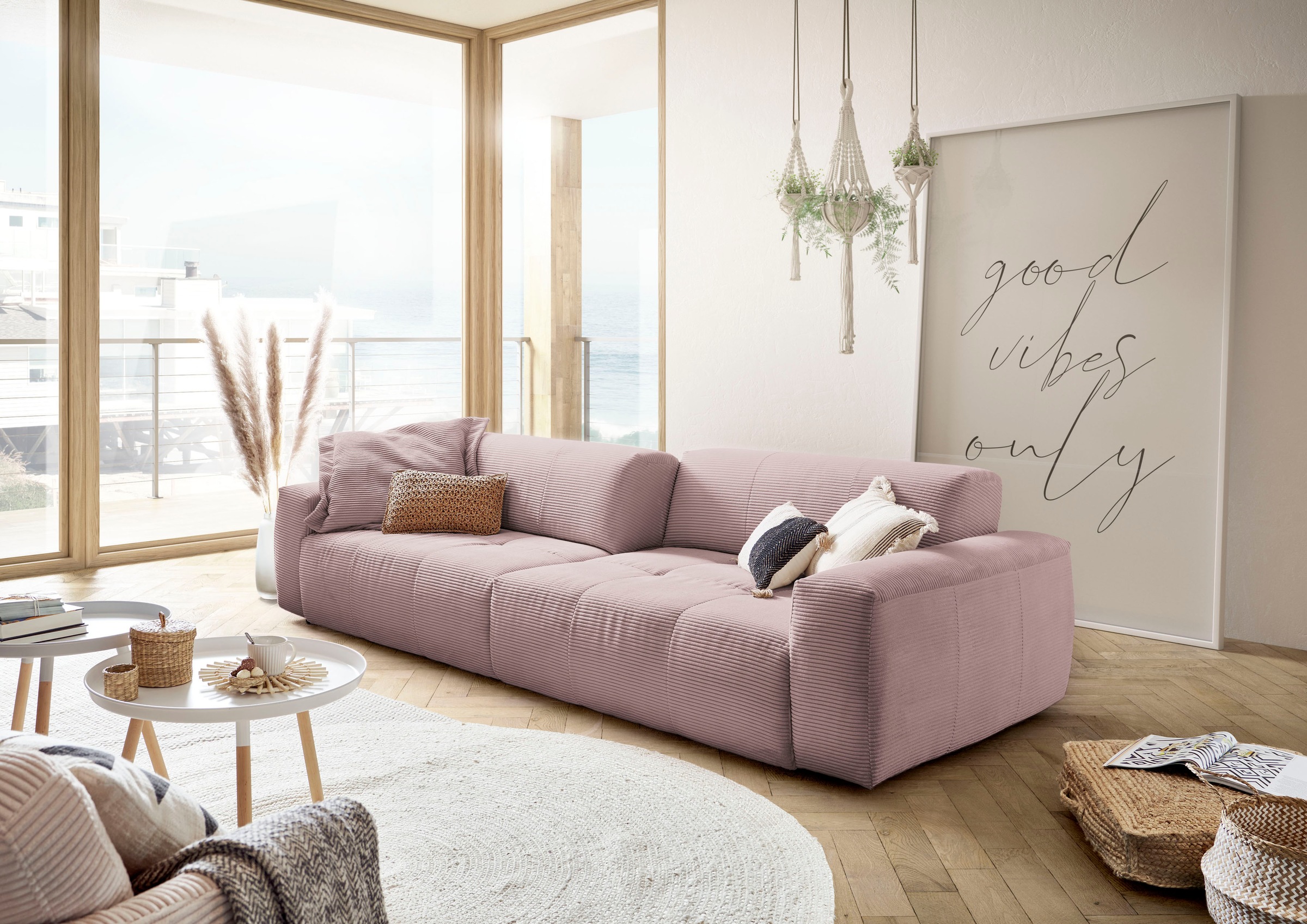 3C Candy Big-Sofa »Yoshy Mega Sofa mit Komfortfunktionen, modern und bequem,«, Zwei Sitztiefen durch verstellbare Rückenlehne, Bezug in Cord