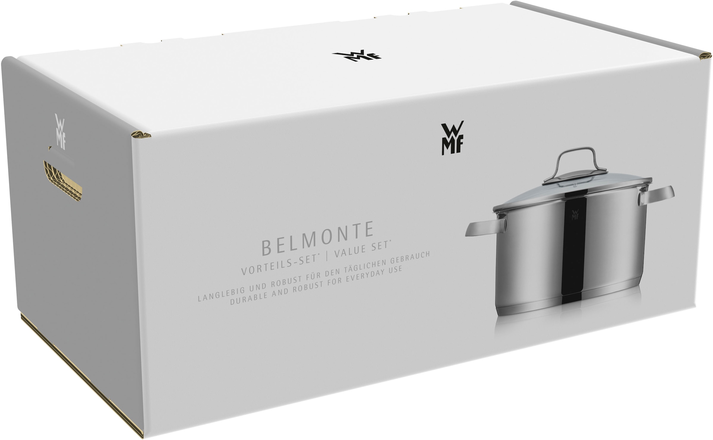 WMF Topf-Set »Belmonte«, Cromargan® Edelstahl Rostfrei 18/10, (Set, 7 tlg.), Glasdeckel, Schüttrand, poliert, für alle Herdarten