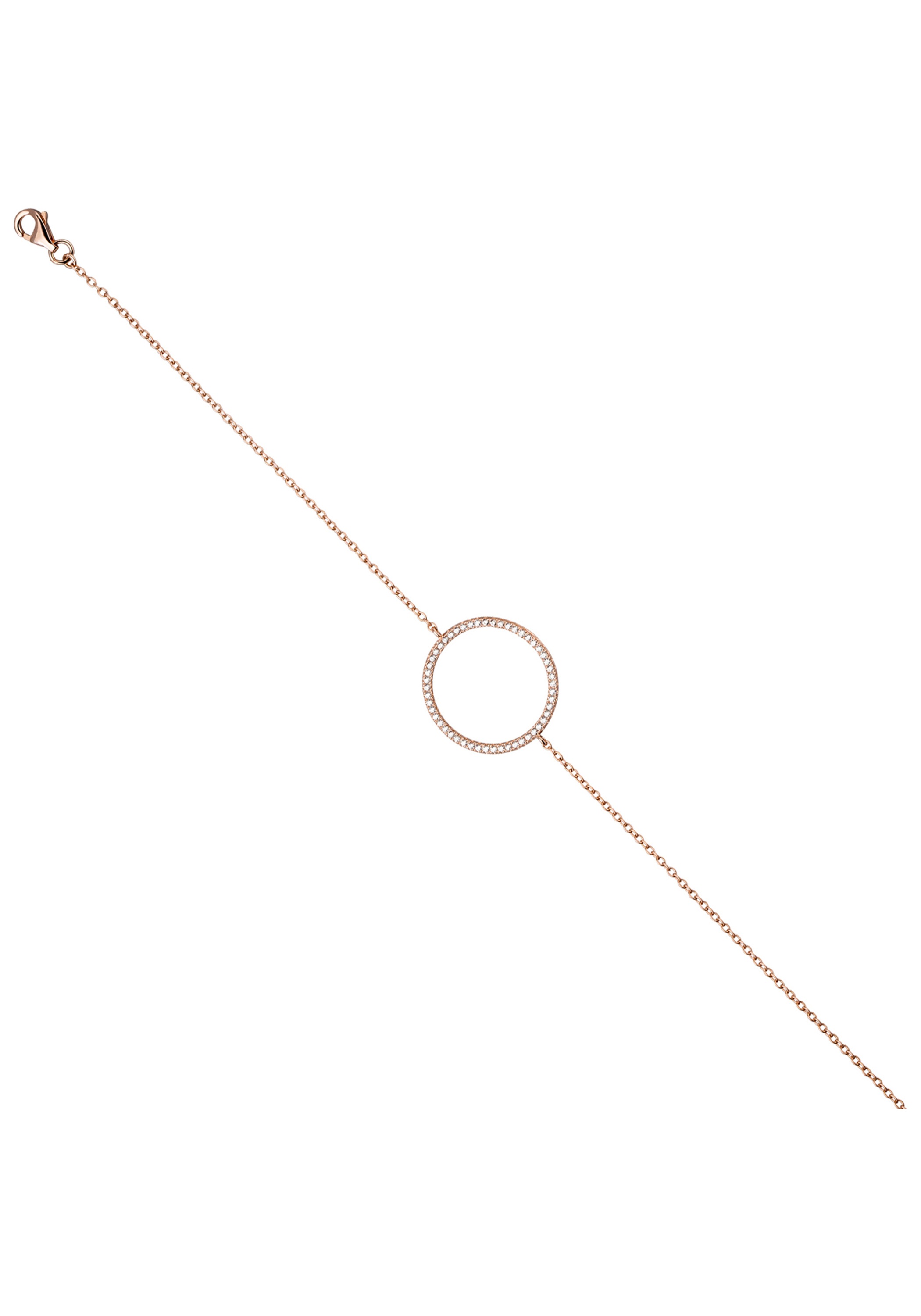 JOBO Armband, cm vergoldet bestellen 21 | Zirkonia 925 mit online BAUR Silber roségold
