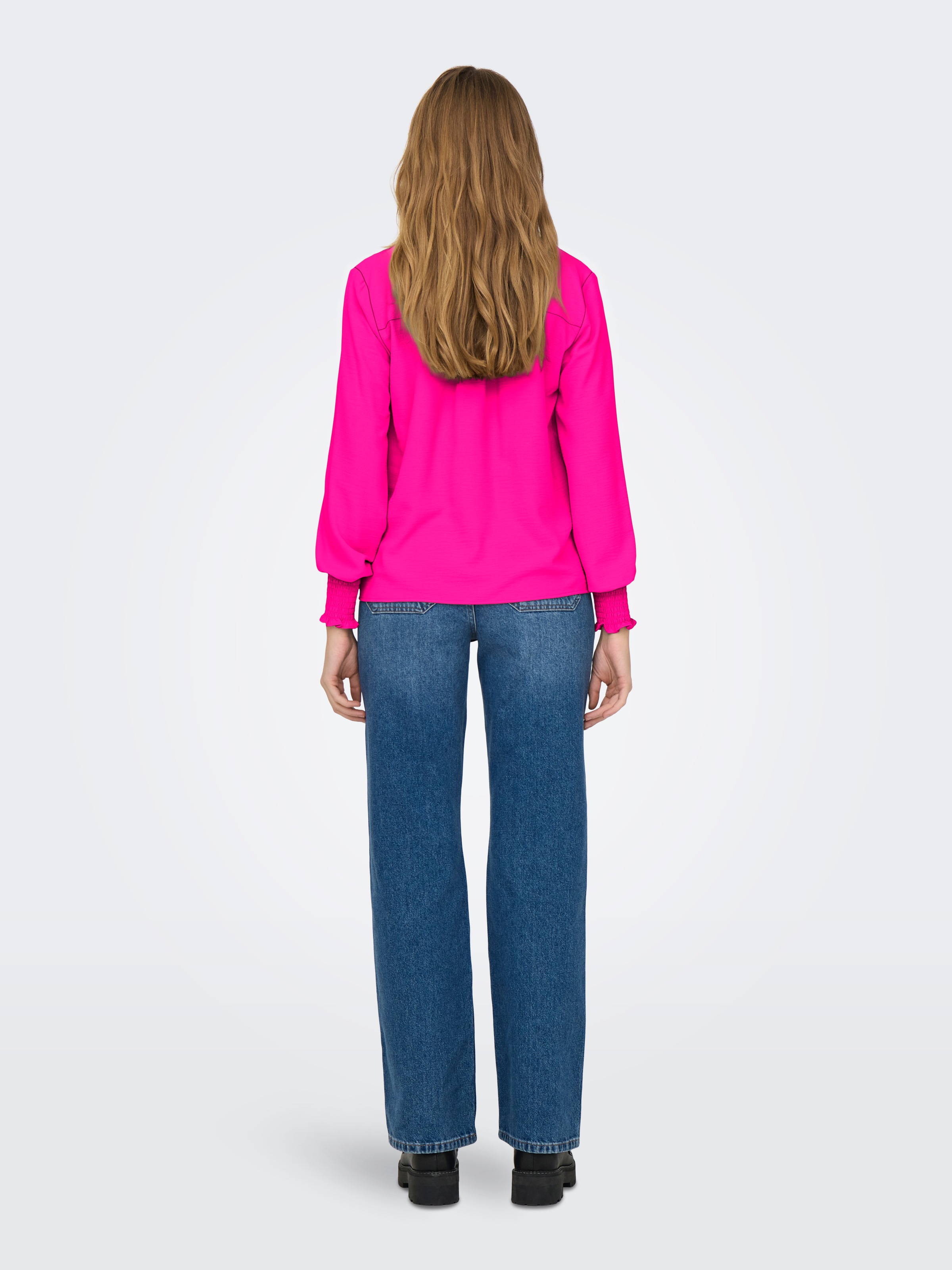 ONLY Blusenshirt "ONLMETTE V-NECK LS SMOCK TOP NOOS WVN" günstig online kaufen