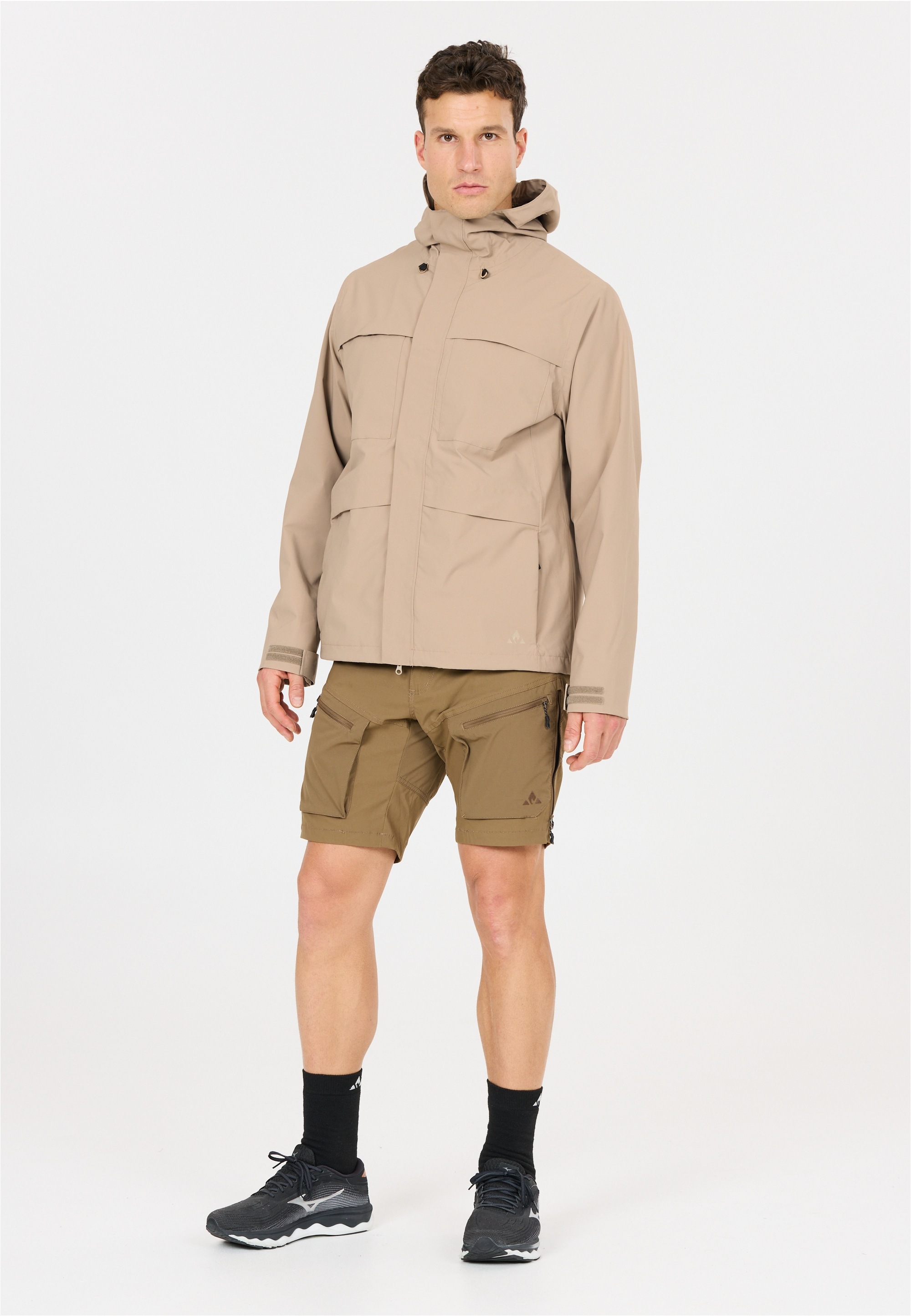 Outdoorjacke WHISTLER "Liel", Herren, Gr. L, beige, 100% Polyester, unifarben, normal, hoch geschlossener Ausschnitt, Jacken Outdoorjacke, Getapte Nähte