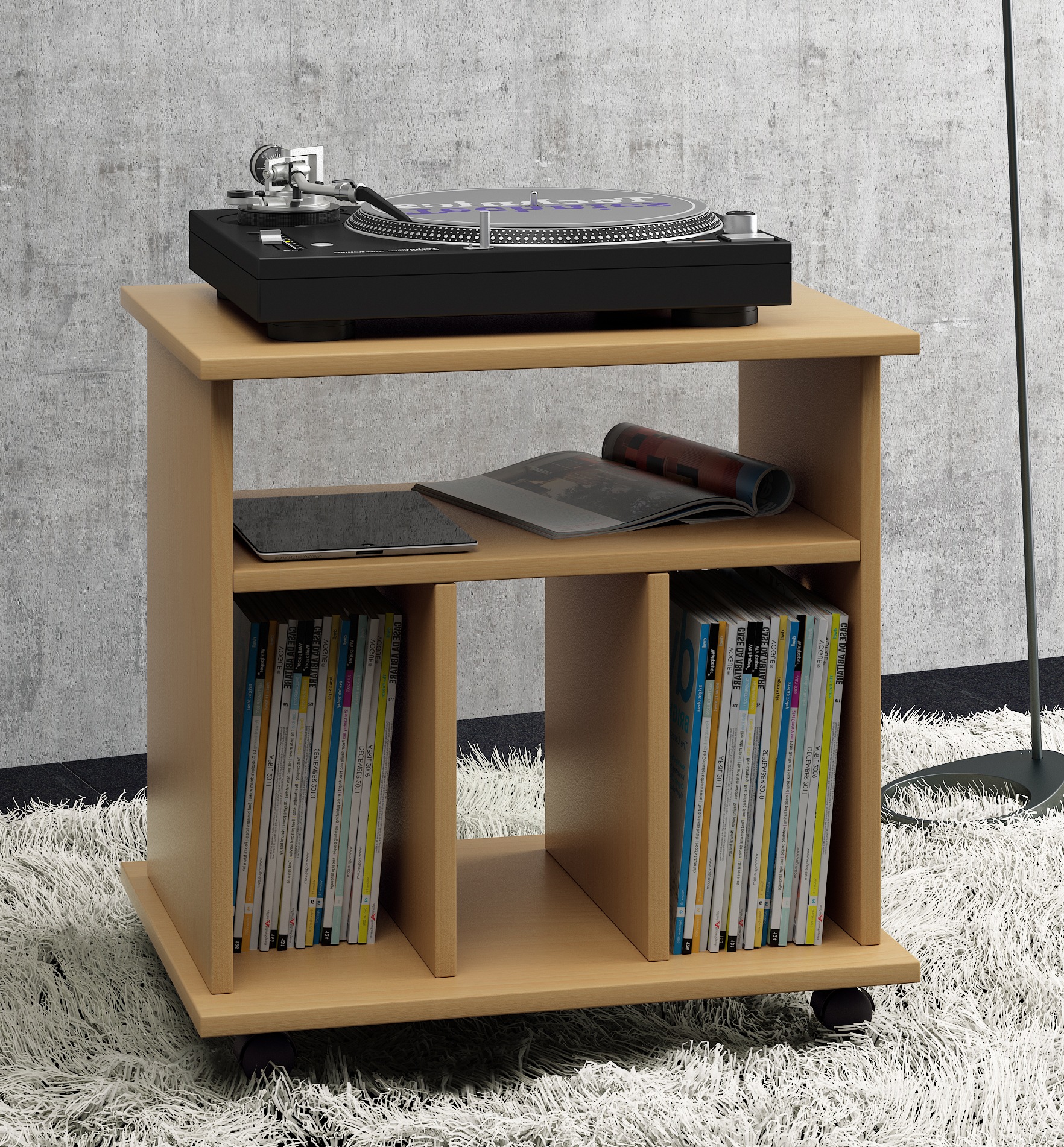 VCM Couchtisch »VCM Holz Beistelltisch | Couchtisch schlicht | Sofatisch Rollen | Maße ca. H. 59 x B. 60 x T. 45 cm | rollbar Kaffeetisch - Tabina«, (Lona)