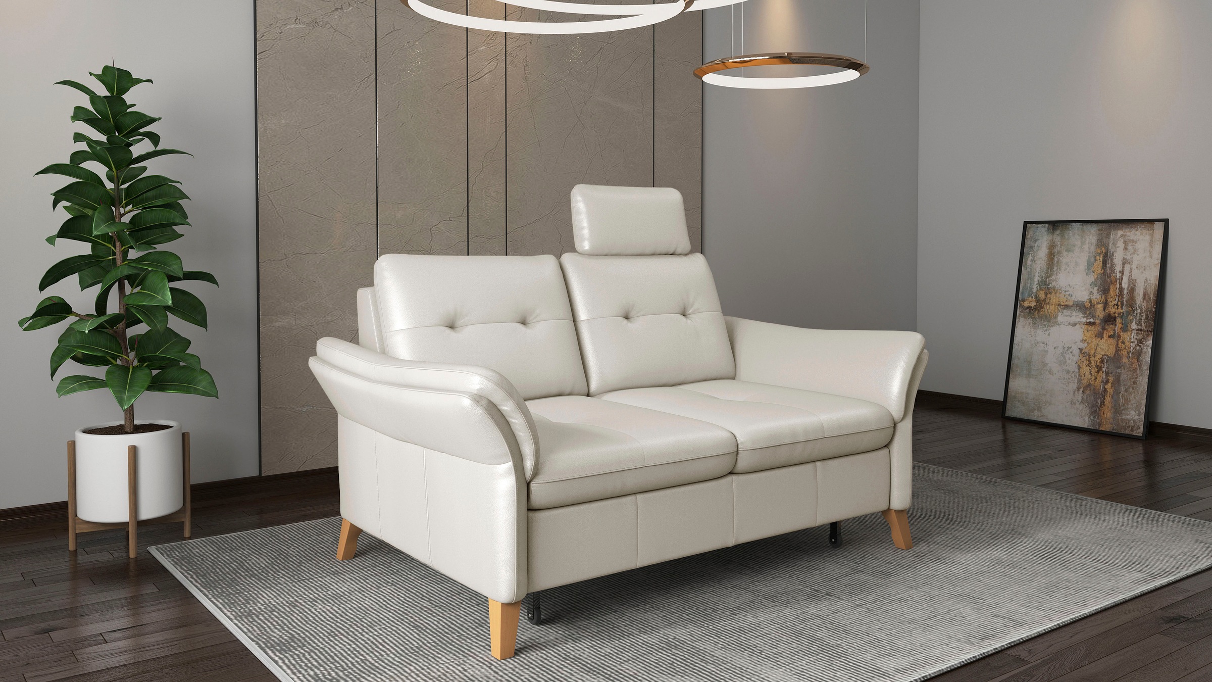 sit&more 2-Sitzer »Göteborg«, inklusive Sitztiefenverstellung und Federkern