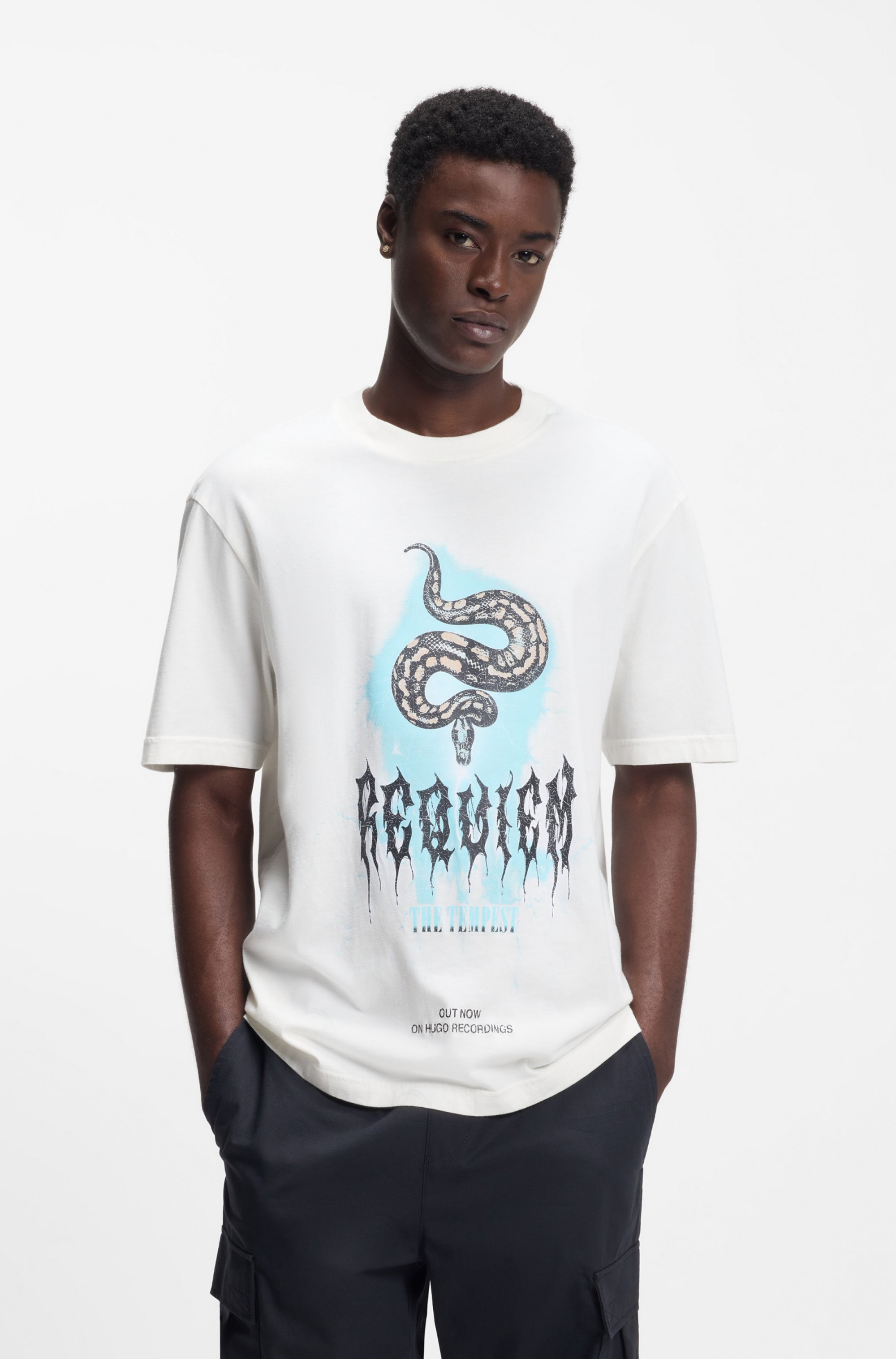 HUGO Blue T-Shirt mit Frontprint günstig online kaufen