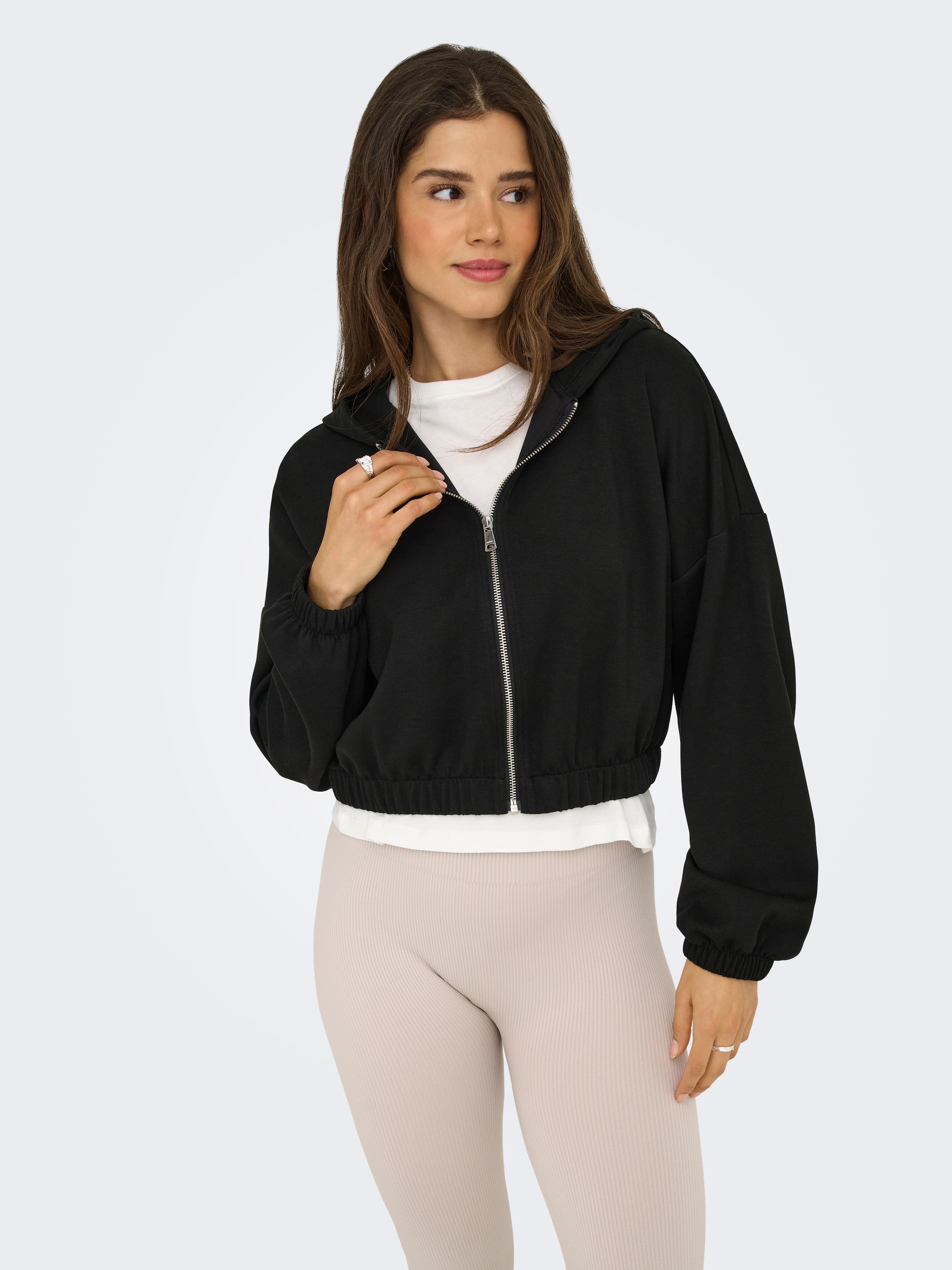ONLY Kapuzensweatshirt "ONLSCARLETT LS ELASTIC ZIP HOOD SWT NOOS" günstig online kaufen