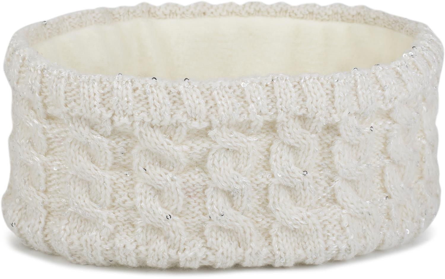styleBREAKER Stirnband "Strick Stirnband Zopfmuster Pailletten" 1 Stk.
