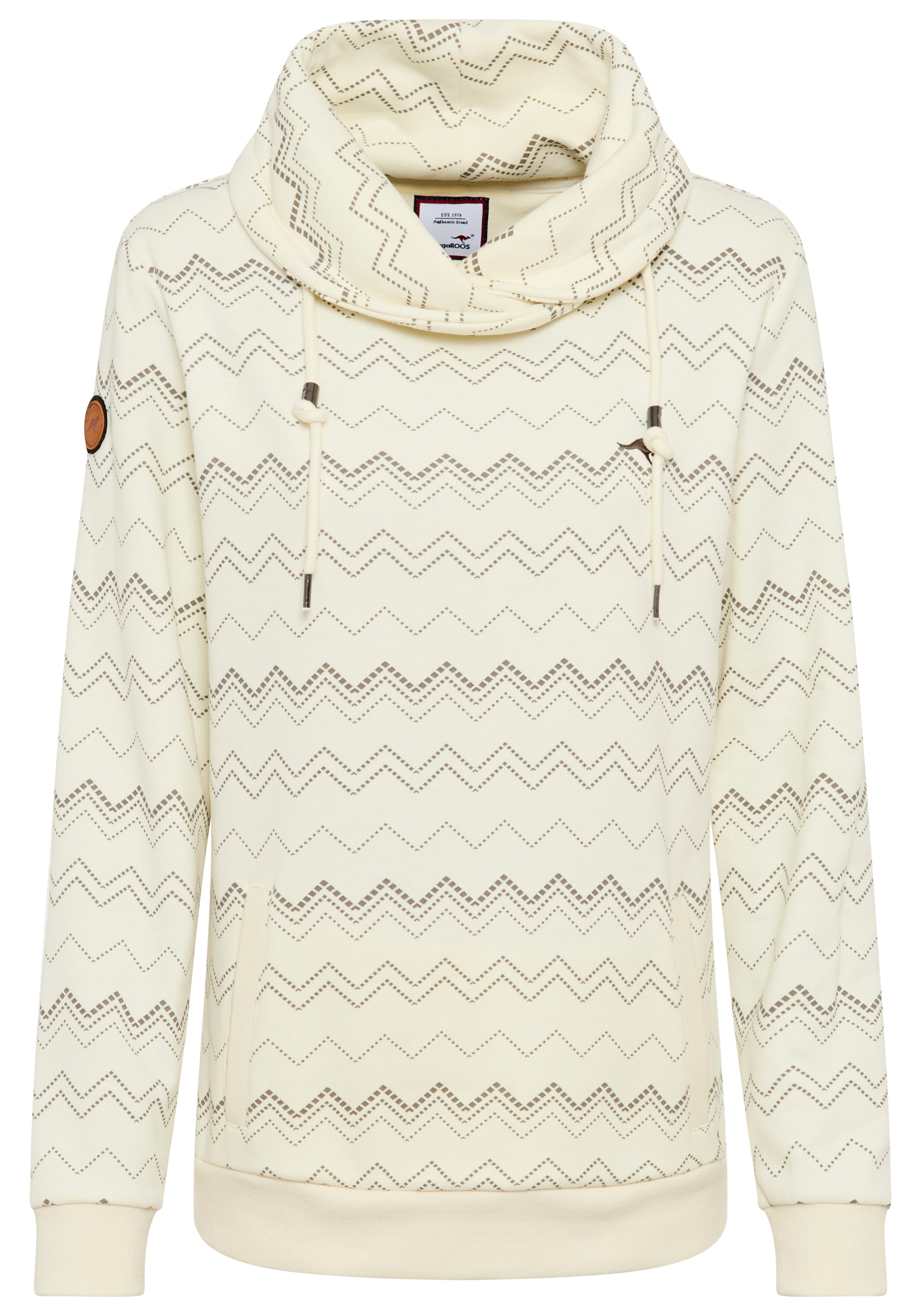 KangaROOS Sweatshirt, mit hohem kuscheligen Kragen und Alloverdruck