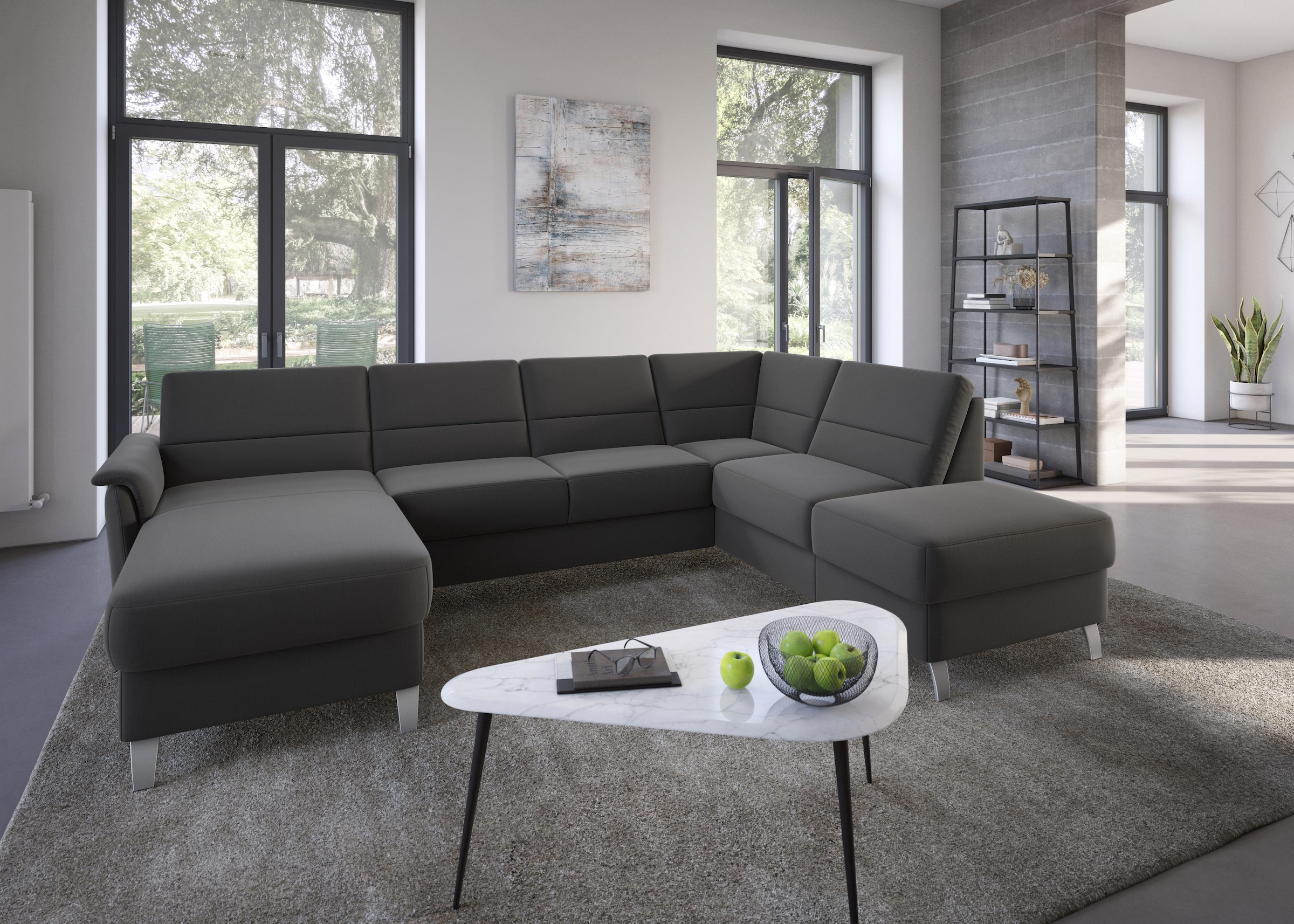 sit&more Wohnlandschaft "Palmera U-Form, B: 308 cm", optional Bettfunktion günstig online kaufen