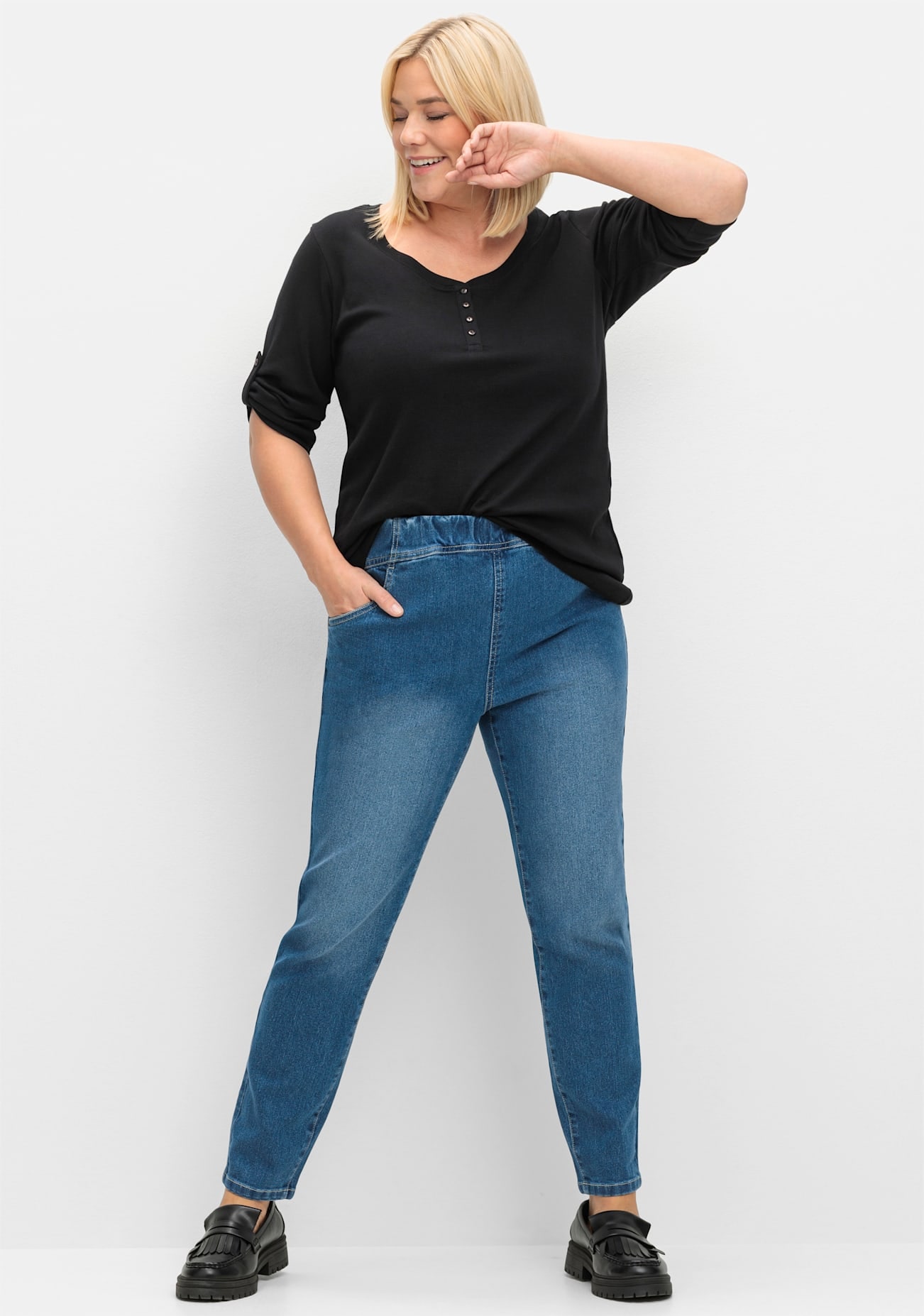 Sheego 3/4-Arm-Shirt "3/4-Arm-Shirt", (1 tlg.) günstig online kaufen