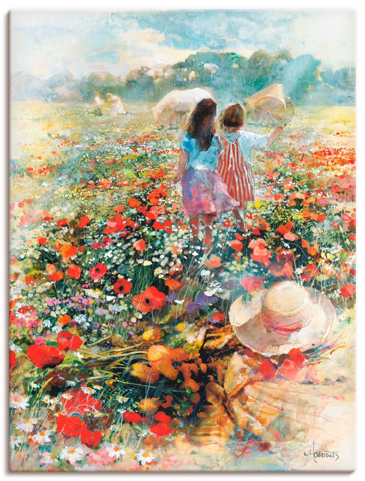 Artland Leinwandbild »Sommer der Liebe«, Kind, (1 St.), auf Keilrahmen gespannt
