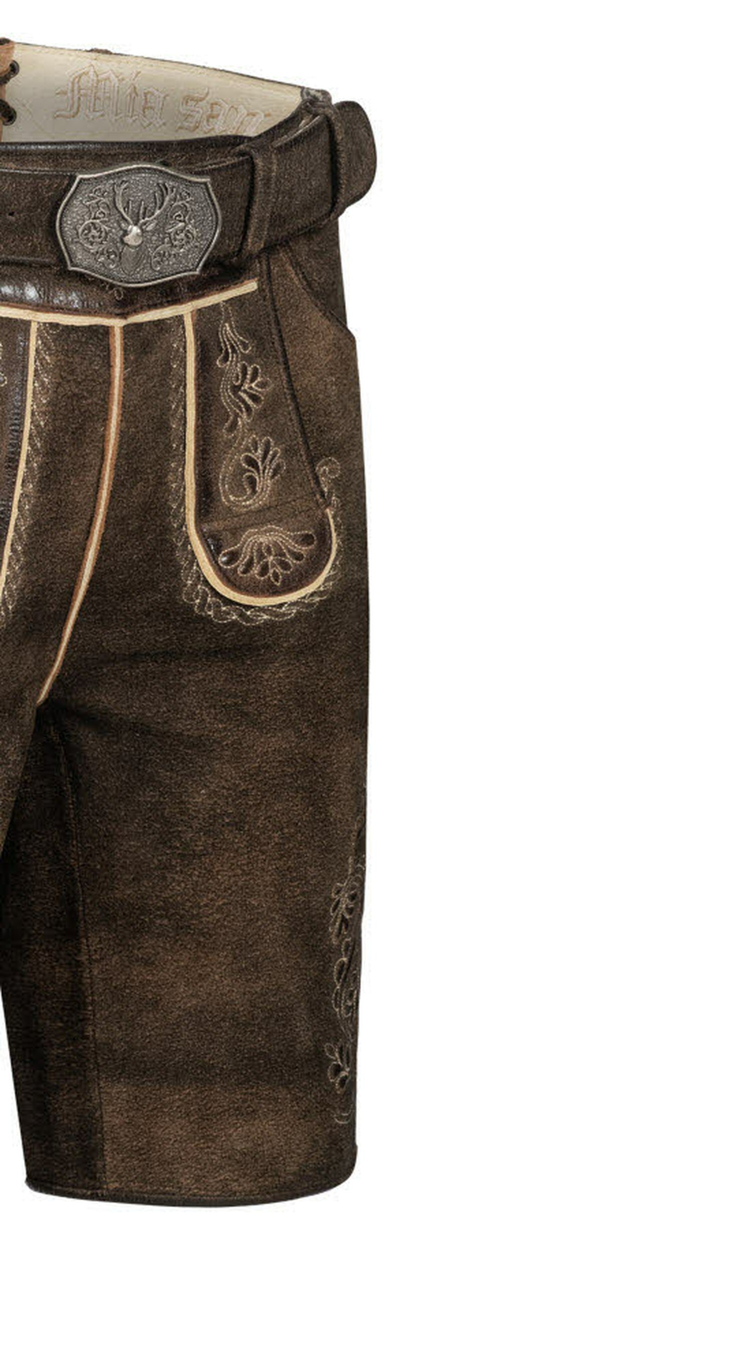 Nübler Trachtenlederhose »Lederhosen kurz Latz Hansi«