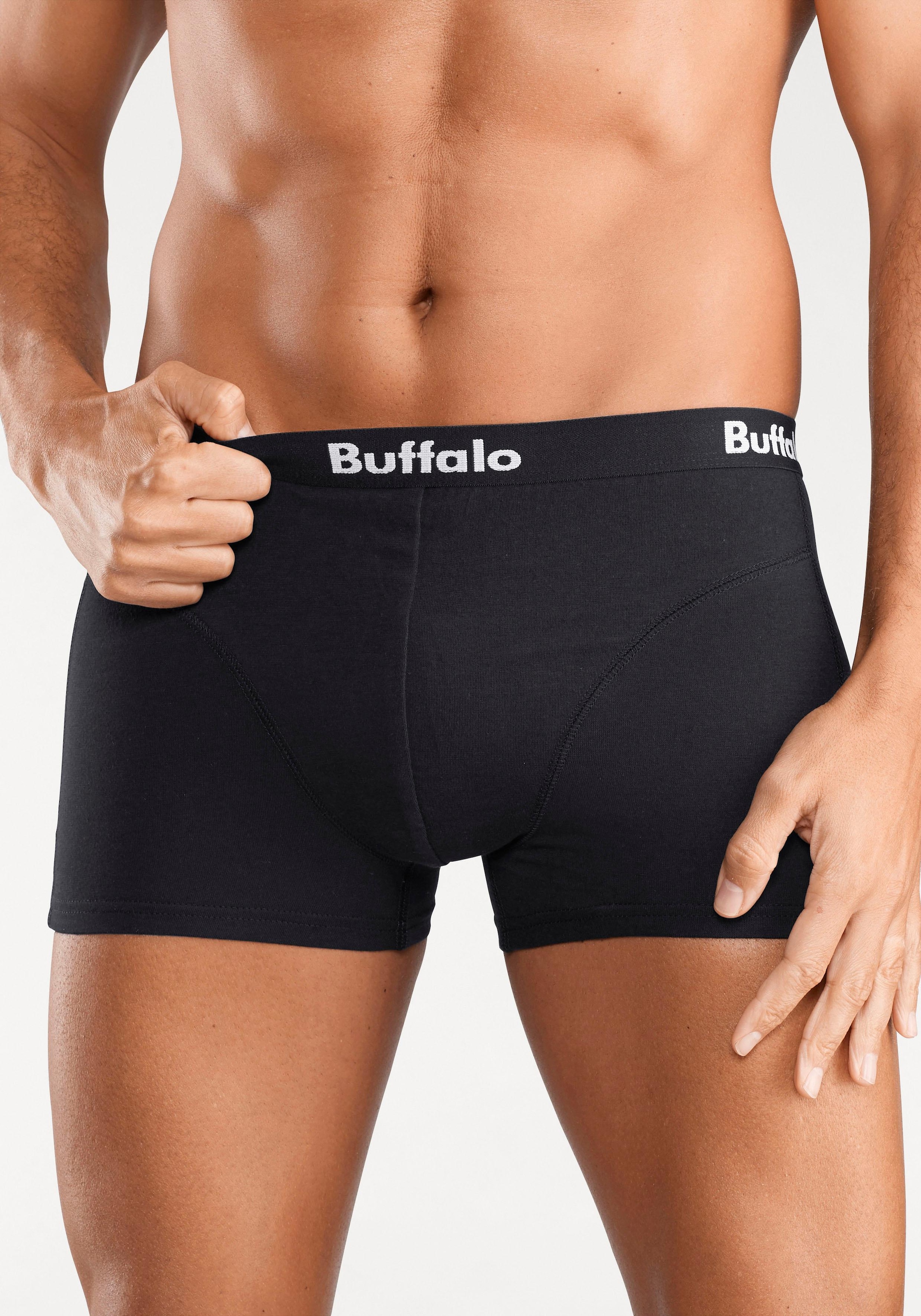 Buffalo Boxer »Boxershorts für Herren«, (Packung, 3 St.), mit Overlock-Nähten vorn