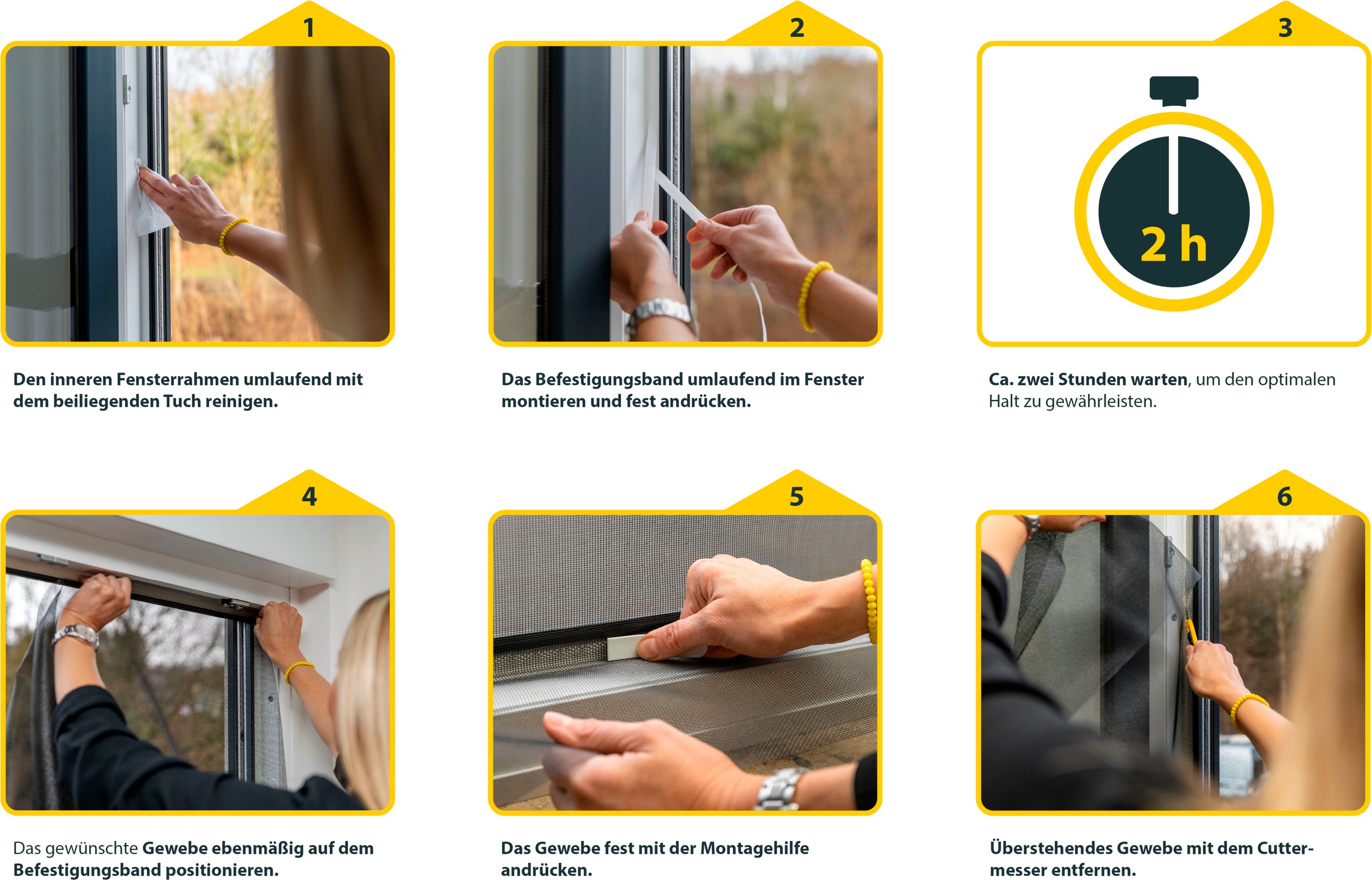 SCHELLENBERG Klett-Klebeband »Plus für Fliegengitter Fenster aus Polyester-, Fibergas- und Alugewebe«, Befestigungsband 5,6 m, individuell zuschneidbar, inkl. Montagezubehör