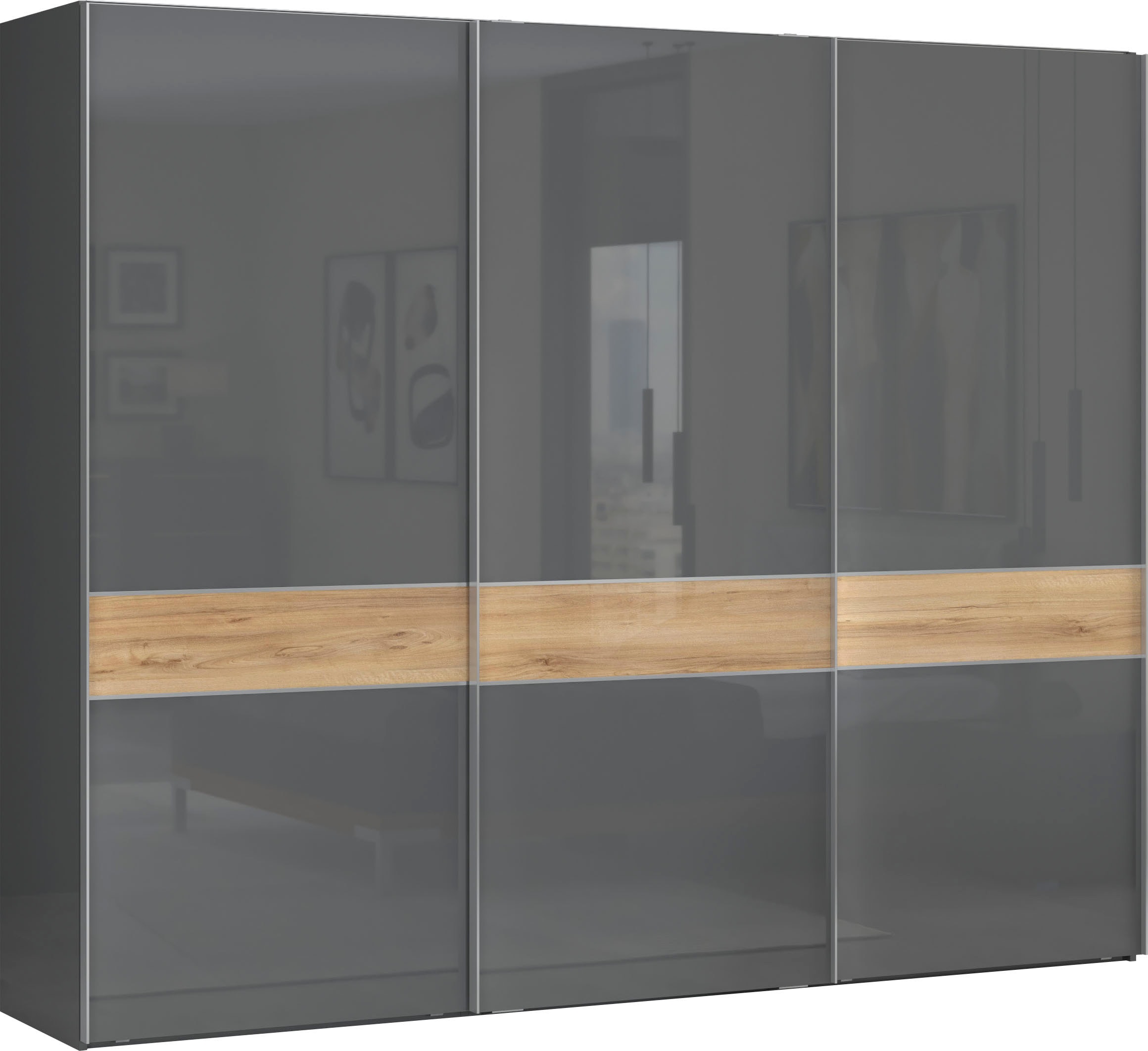OTTO home Kleiderschrank "Onyx, Schwebetürenschrank inklusive Innenleben, F günstig online kaufen