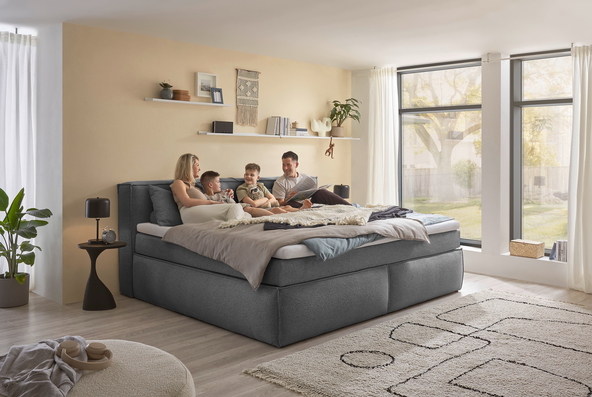ED EXCITING DESIGN Boxspringbett »Sandon, Familienbett erhältlich in der Größe 240x200cm« in verschiedenen Farben erhältlich