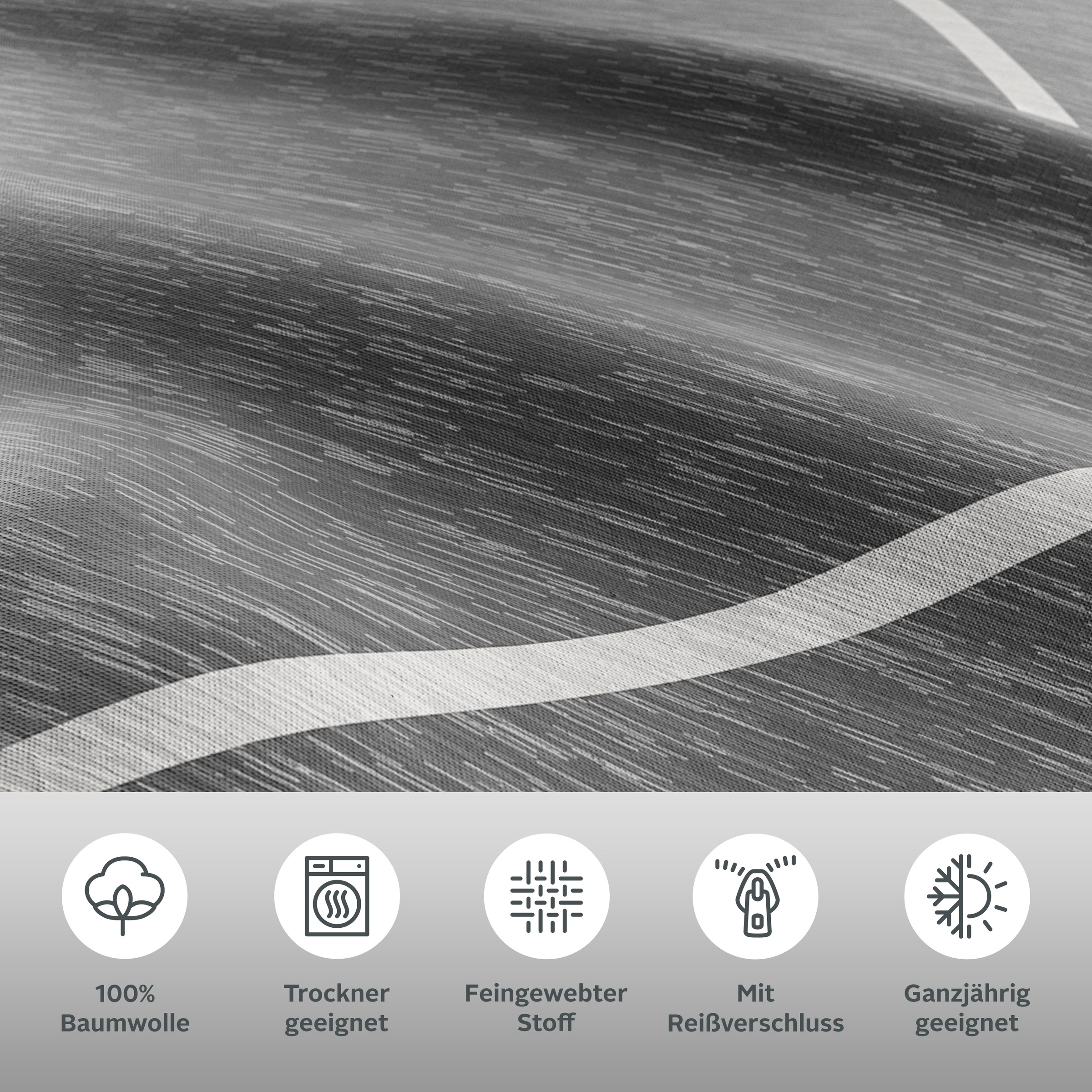 Thumbnail - OTTO home Bettwäsche "Belle" 2 Stk. tlg. Renforcé Qualität, Reißverschluss