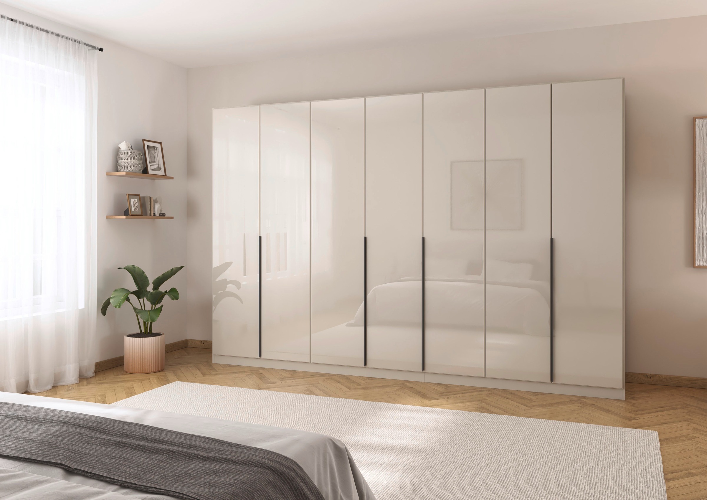 rauch Drehtürenschrank »Kleiderschrank Kleiderschränke Schrank Garderobe AGORDO mit Glasfront«, (in zwei Griff-Farben), durchdachte Innenausstattung, in 6 Breiten und 2 Höhen MADE IN GERMANY