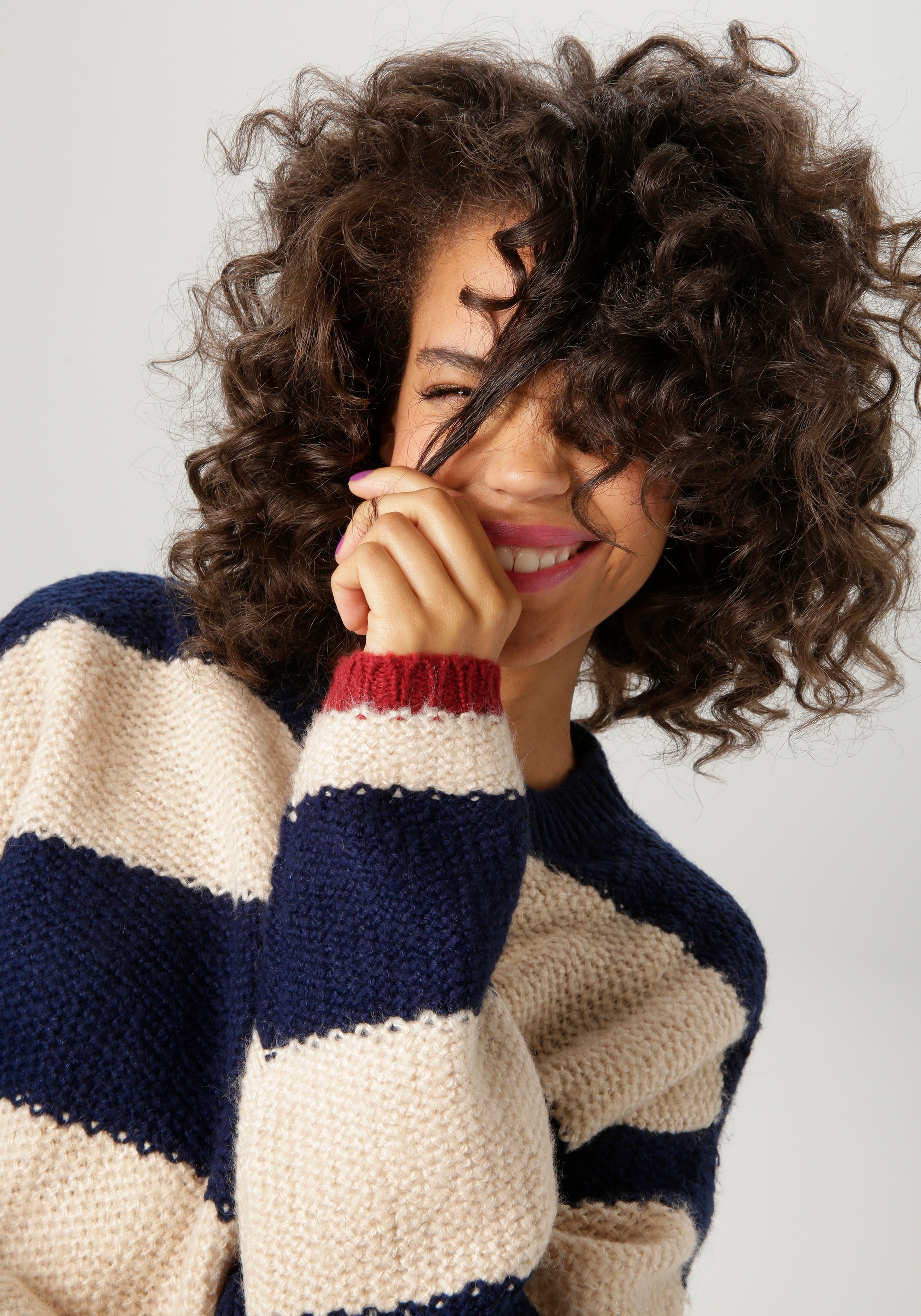 Aniston CASUAL Strickpullover, mit breiten Streifen - NEUE KOLLEKTION
