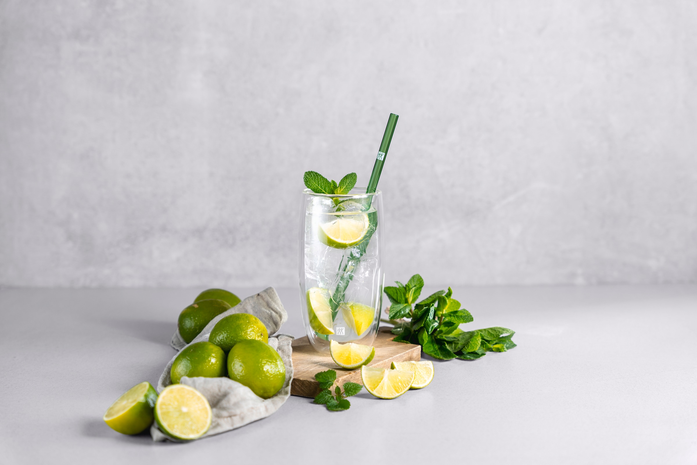 Zwilling Trinkhalme »Sorrento«, (Set, 5 tlg., 4 Glasstrohhalme und 1 Reinigungsbürste), Vier Glasstrohhalme, Borosilikatglas, gemischte Farben, gerade