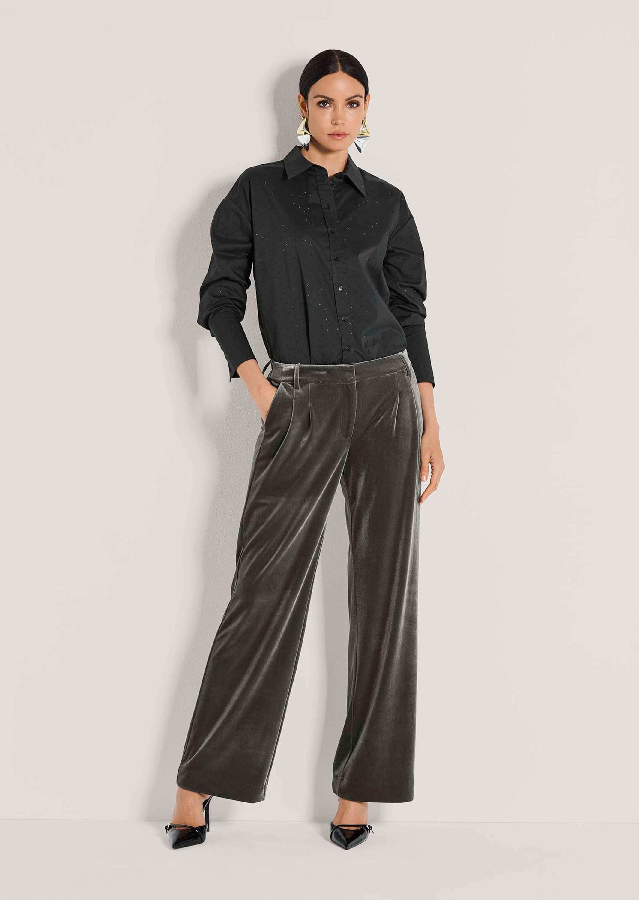 MADELEINE Stoffhose "Samthose Weite Stoffhose aus Samt, Mid Waist" günstig online kaufen