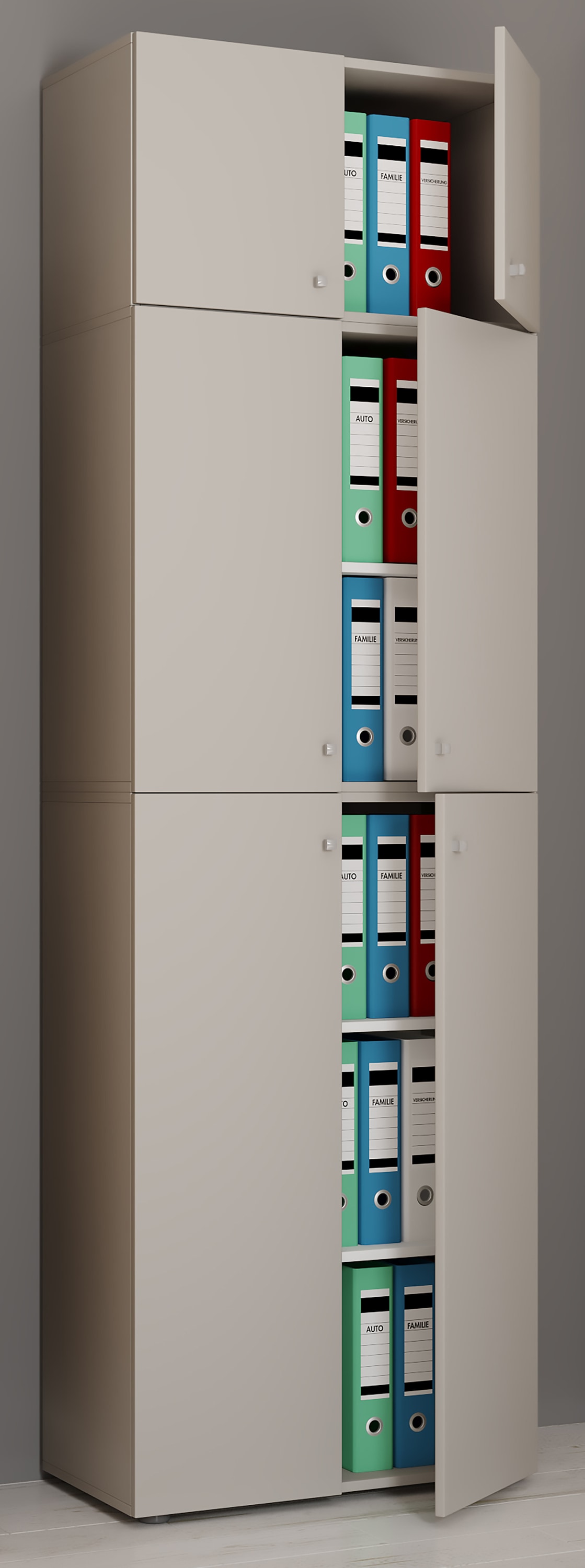 VCM Aktenschrank »VCM XXL Büroschrank mit 5 Fächern und einem Aufsatz | moderner Aktenschrank mit Drehtüren | Maße ca. H. 223 x B. 70 x T. 39 cm ¿ Lona 5-Fach«, (1 St.)
