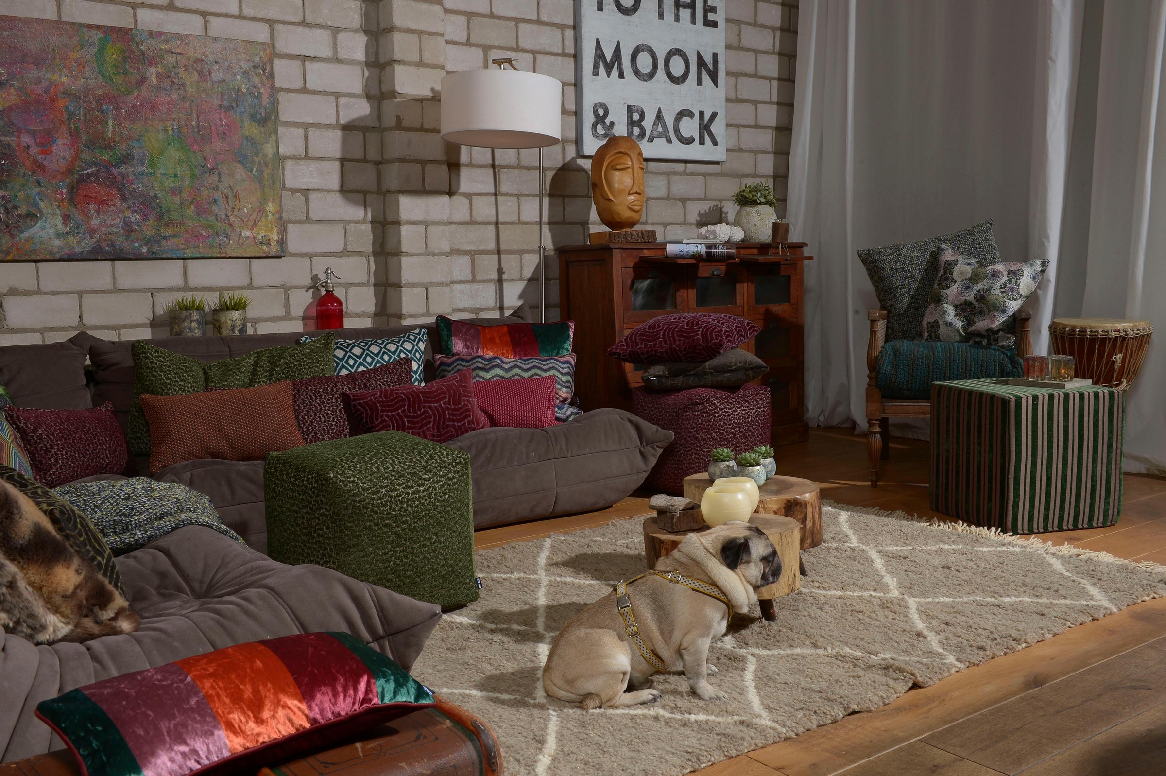 H.O.C.K. Dekokissen »Porono Ice Velvet« mit bunten Streifen, Wendekissenhülle mit Füllung, 1 Stück