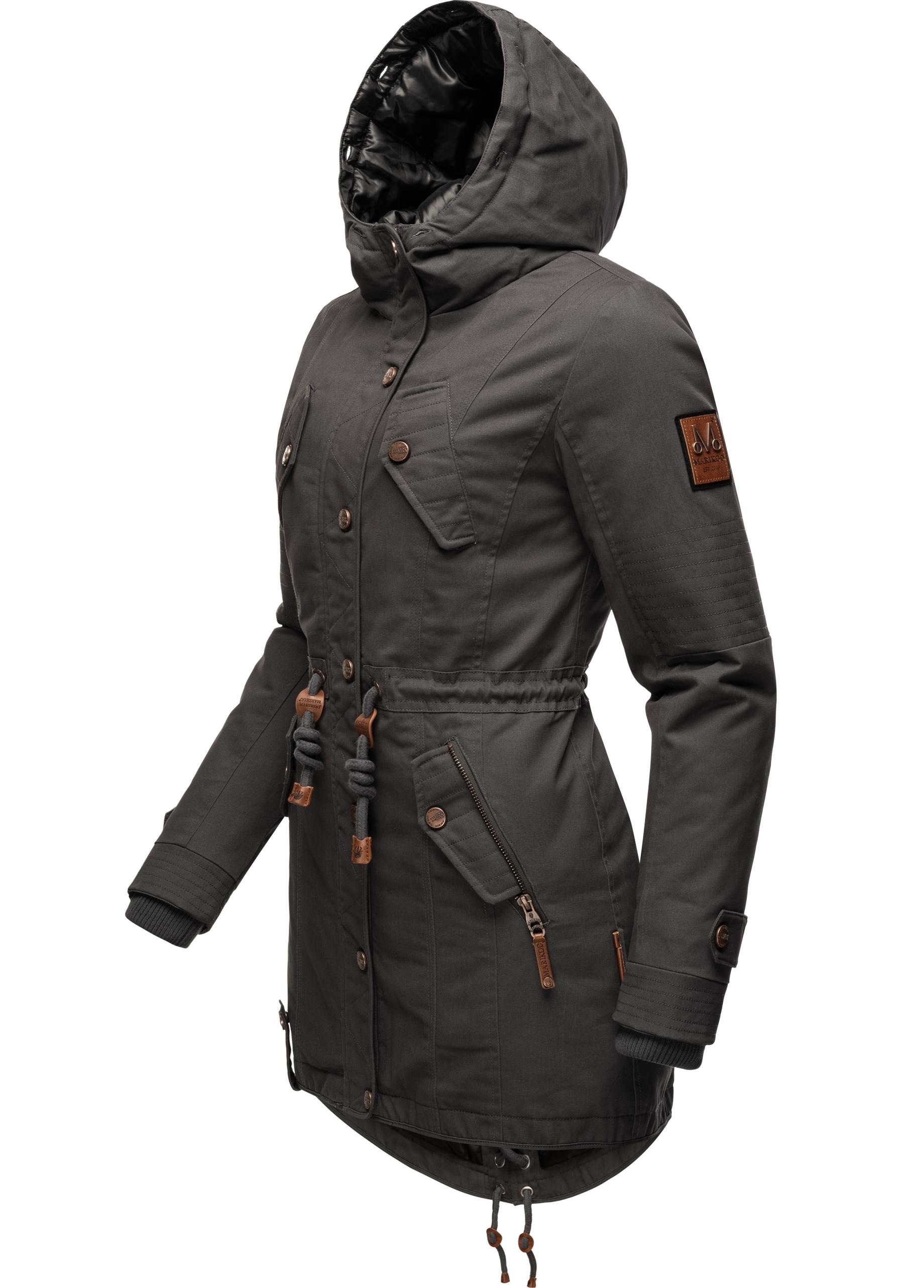 Marikoo Wintermantel »La Viva Prc«, stylischer Winterparka mit abnehmbarem Kunstfell