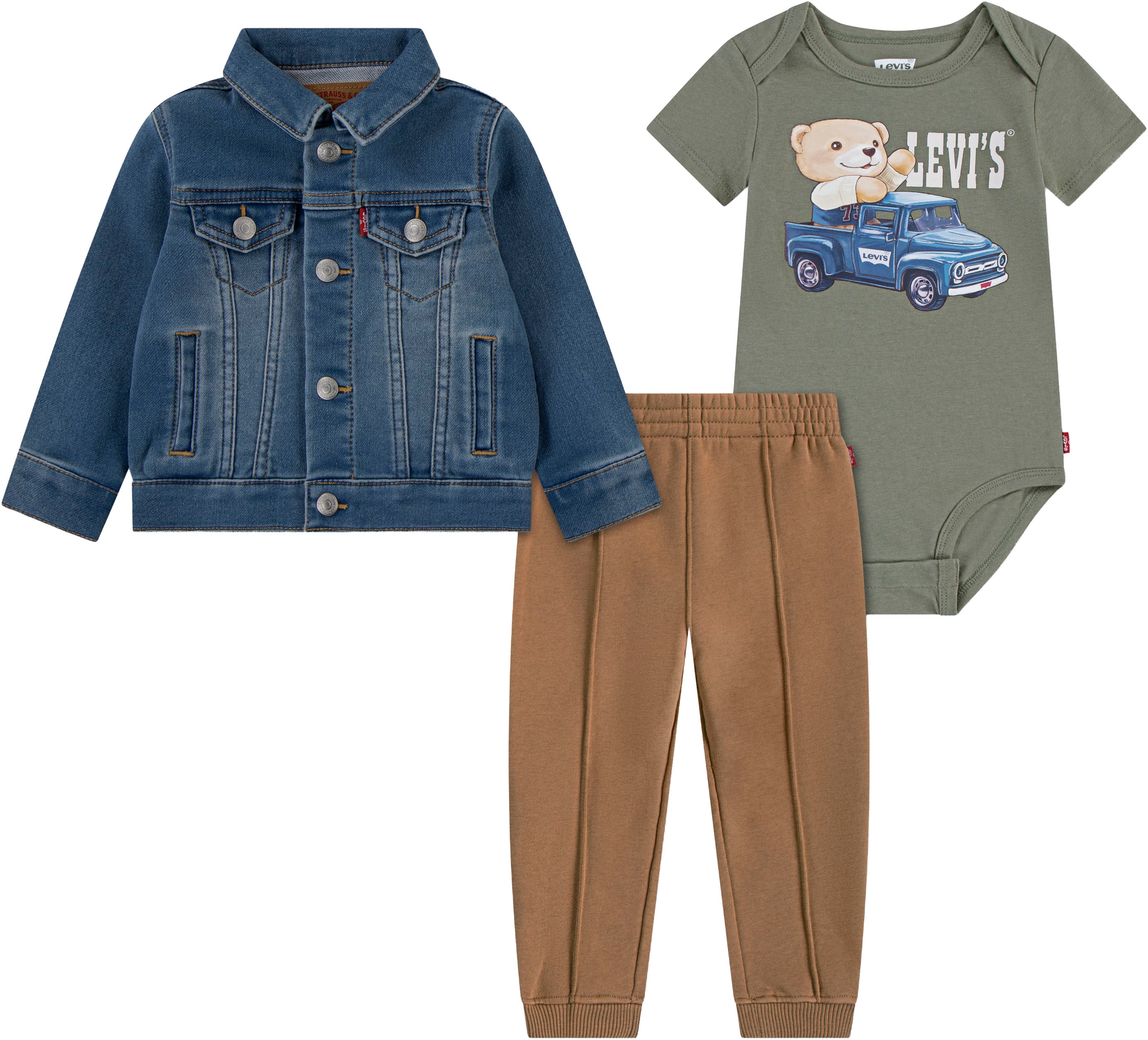 Levis Kids Body & Hose "LVB TRUCKER, TEE,JOGGER" 3 Stk. und Jeansjacke, for Boys