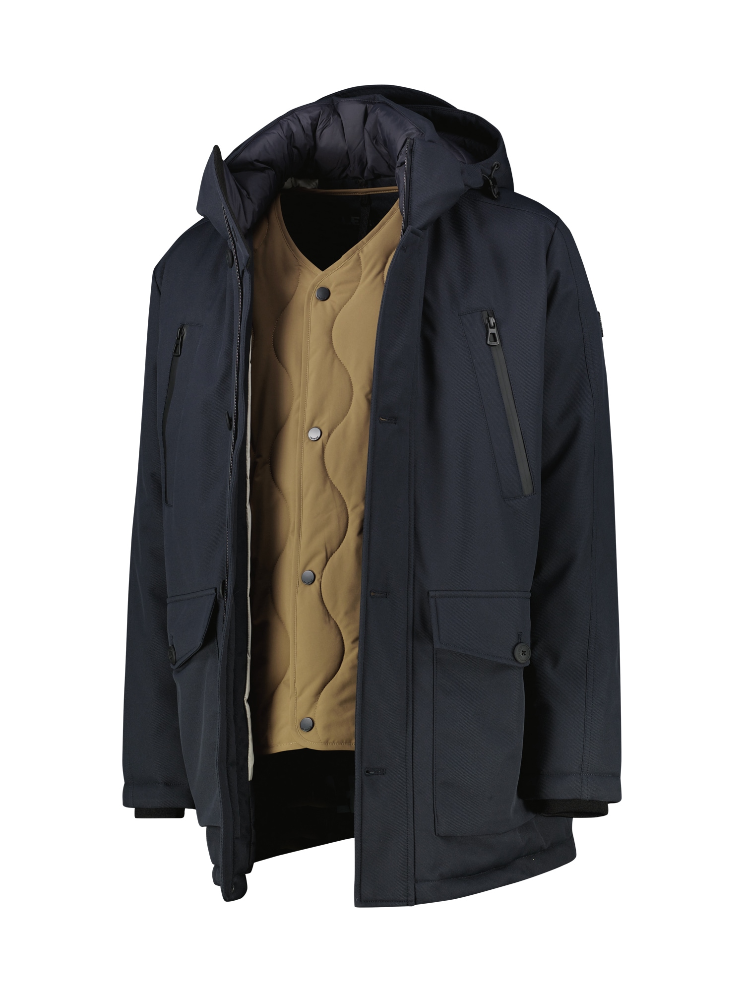 LERROS Steppjacke »LERROS Herren-Parka in Twillstruktur«, mit Kapuze, Wasser- und windabweisend, atmungsaktiv
