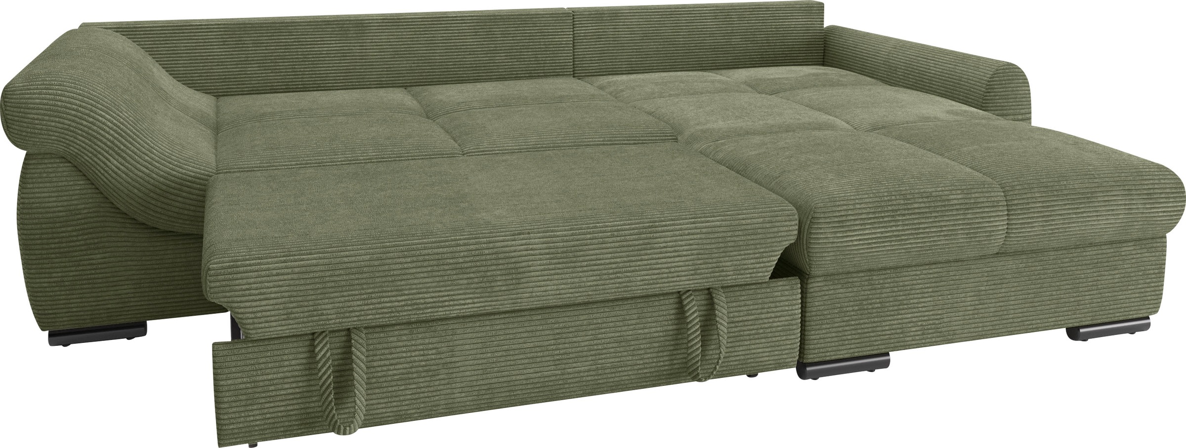 Mr. Couch Ecksofa »Livorno DuraFlex L-Form«, inkl. Hochschläfer-Bettauszug, XL-Bettkasten weiß beschichtet