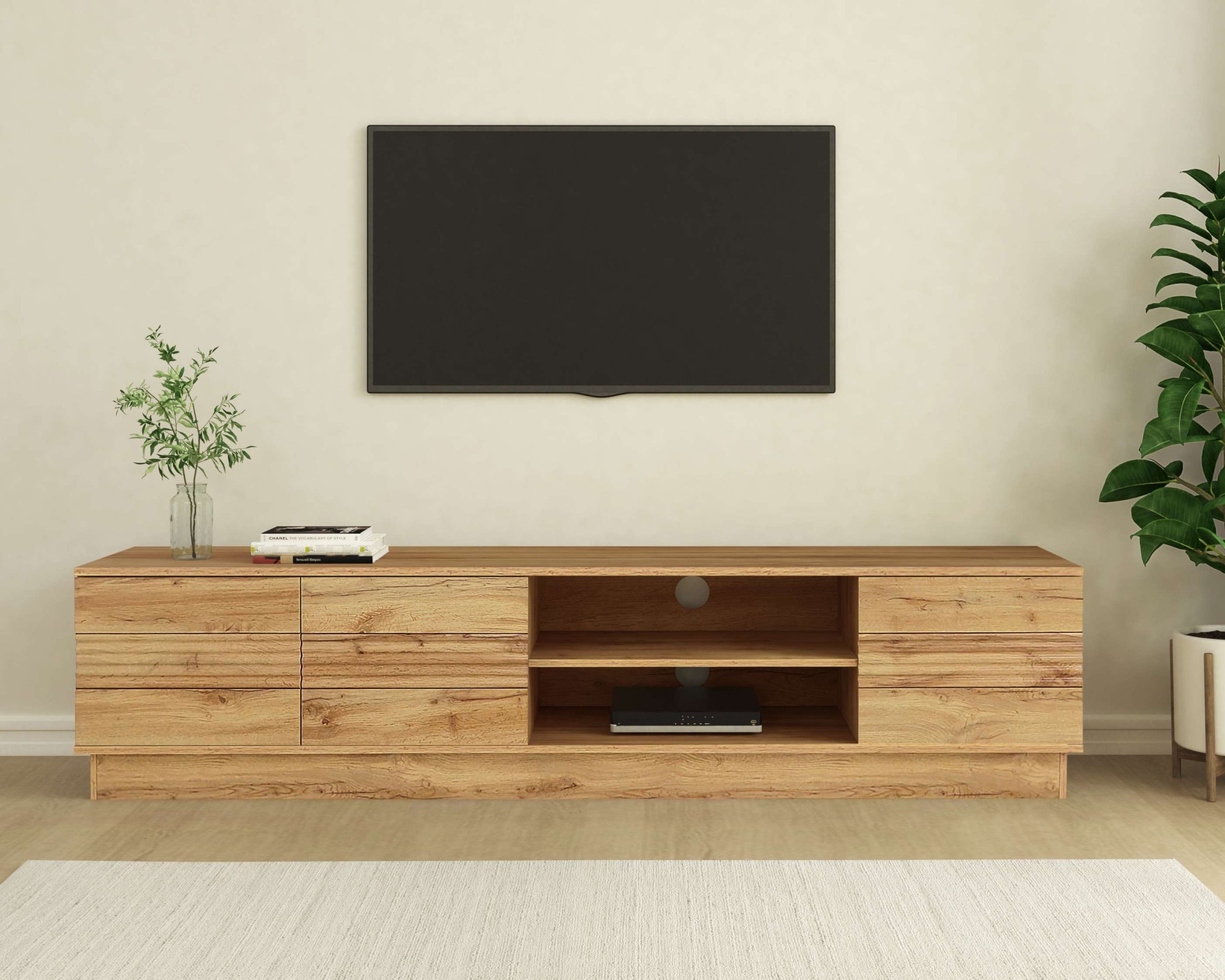 Home affaire Lowboard "Angers" Lowboard mit Push-to-open und Kabeldurchführ günstig online kaufen