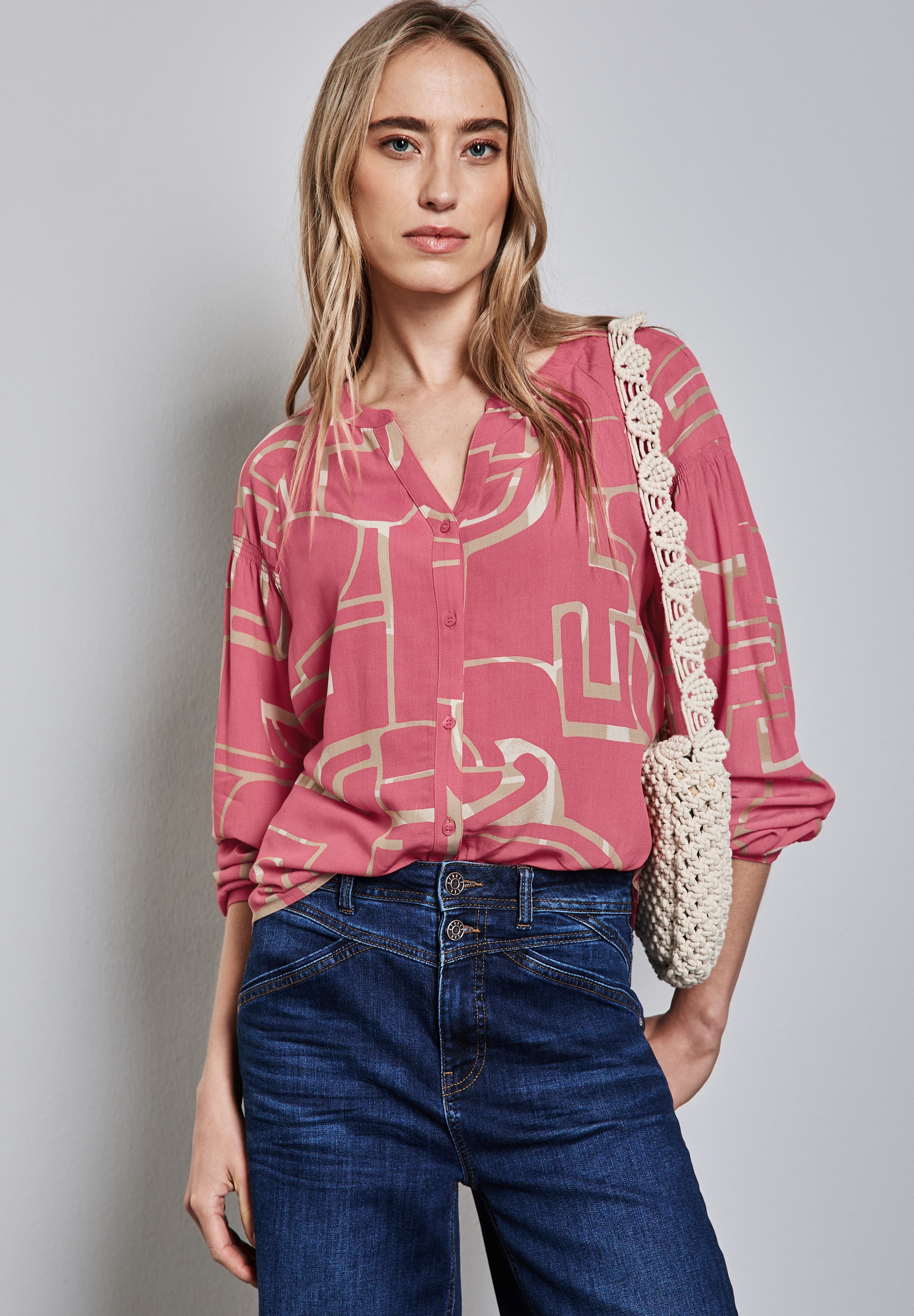 STREET ONE Langarmbluse su All-Over Print