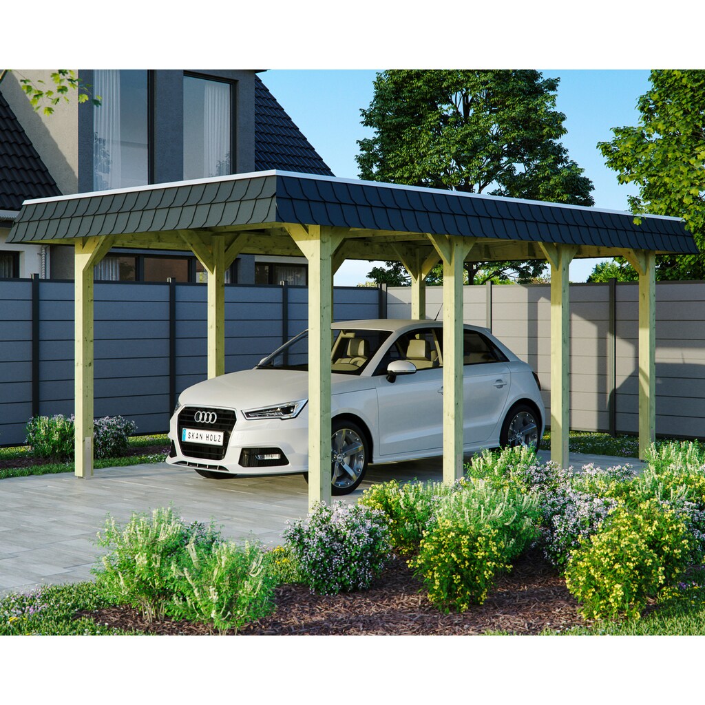 Skanholz Einzelcarport »Spreewald«, Fichtenholz, 285 cm, grün