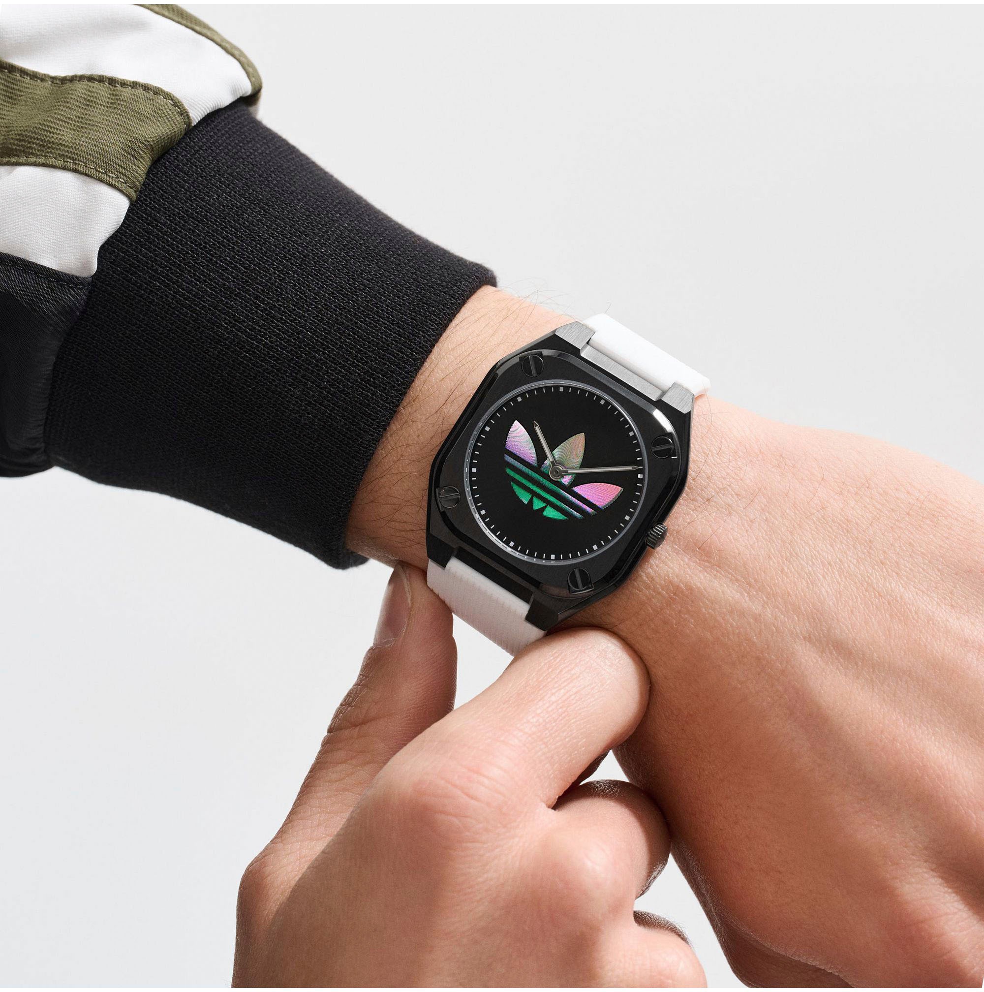 adidas Originals Quarzuhr »CITY TECH THIN«, Armbanduhr,Herrenuhr,Damenuhr,Silikonarmband,wasserabweisend bis 5 bar