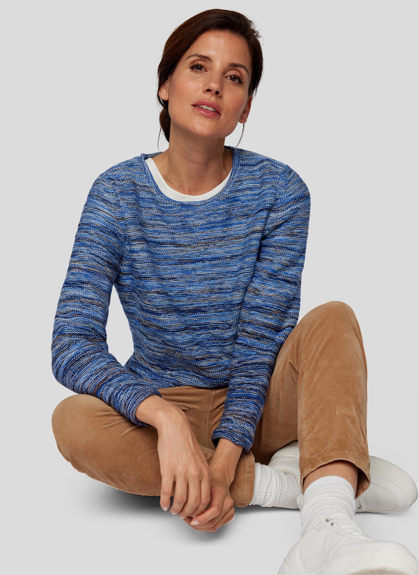 Rabe Strickpullover, in melierter Streifen-Optik
