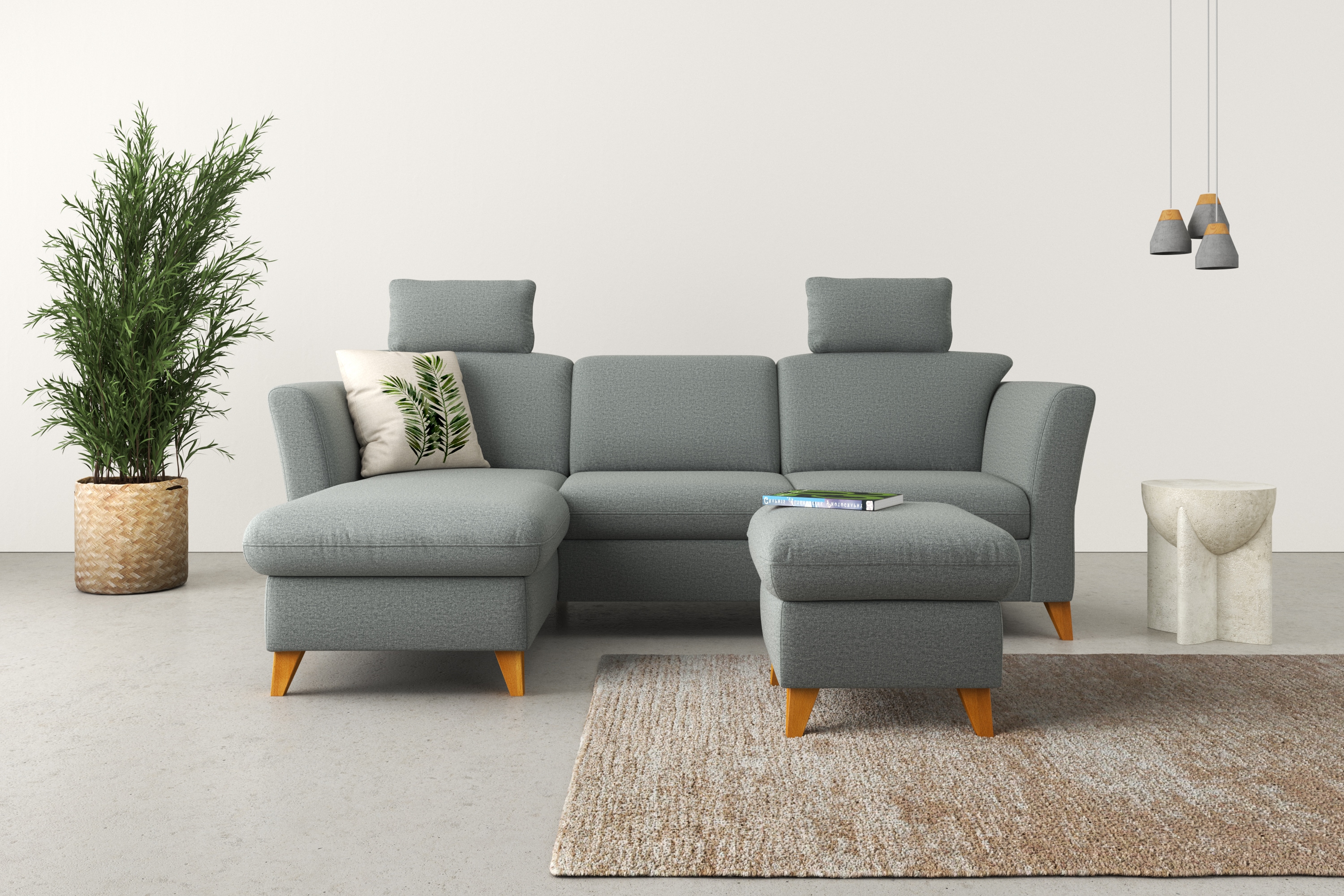 Home affaire Ecksofa "Trelleborg L-Form" Federkern-Polsterung, wahlweise mit Schlaffunktion und Bettkasten