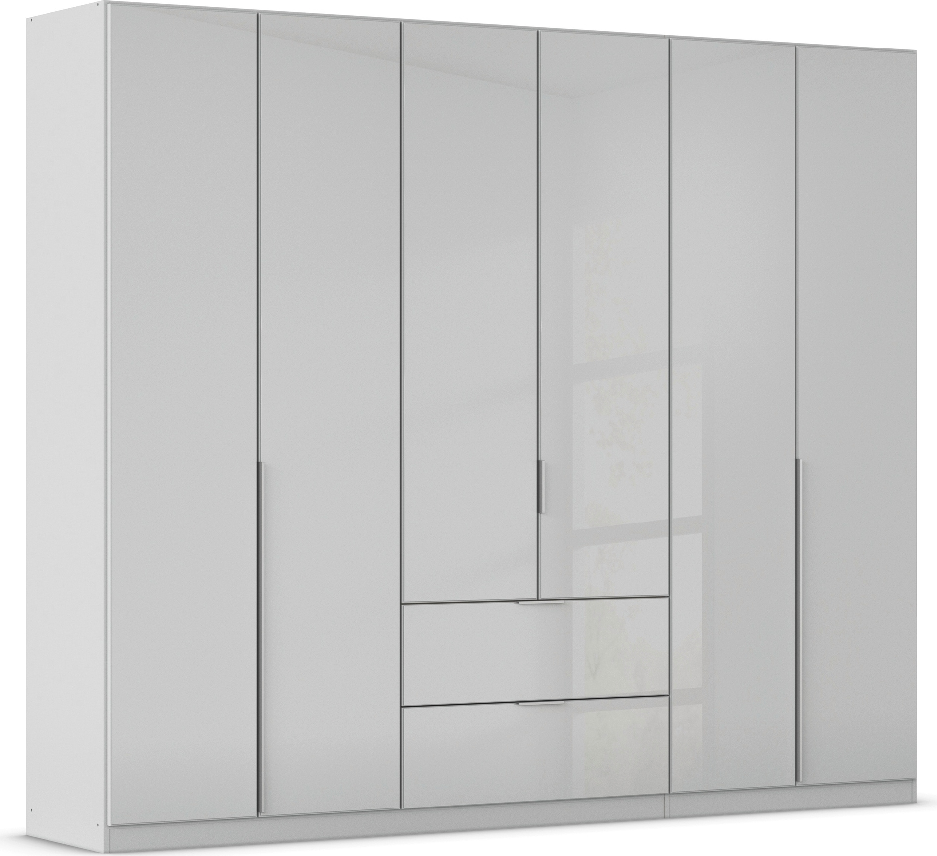 OTTO home Drehtürenschrank "Kleiderschrank Kleiderschränke Schrank Garderobe AGORDO mit Glasfront" in zwei Griff-Farben, Breiten 91-360 cm, mit Außenschubkästen, in 7 Breiten und 2 Höhen MADE IN GERMANY