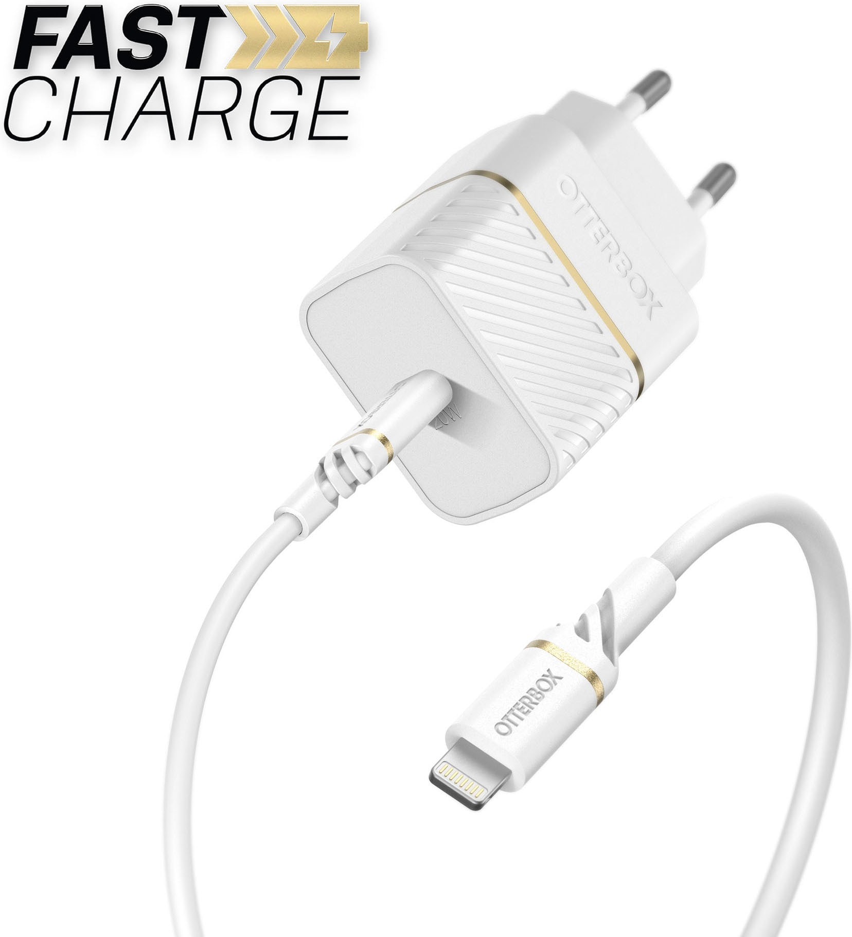 Otterbox USB-Ladegerät »EU Wall Charger 20W USB-C, PD+USB C-Lightning 1m«, geeignet für Apple iPhone, Samsung Galaxy, Google Pixel