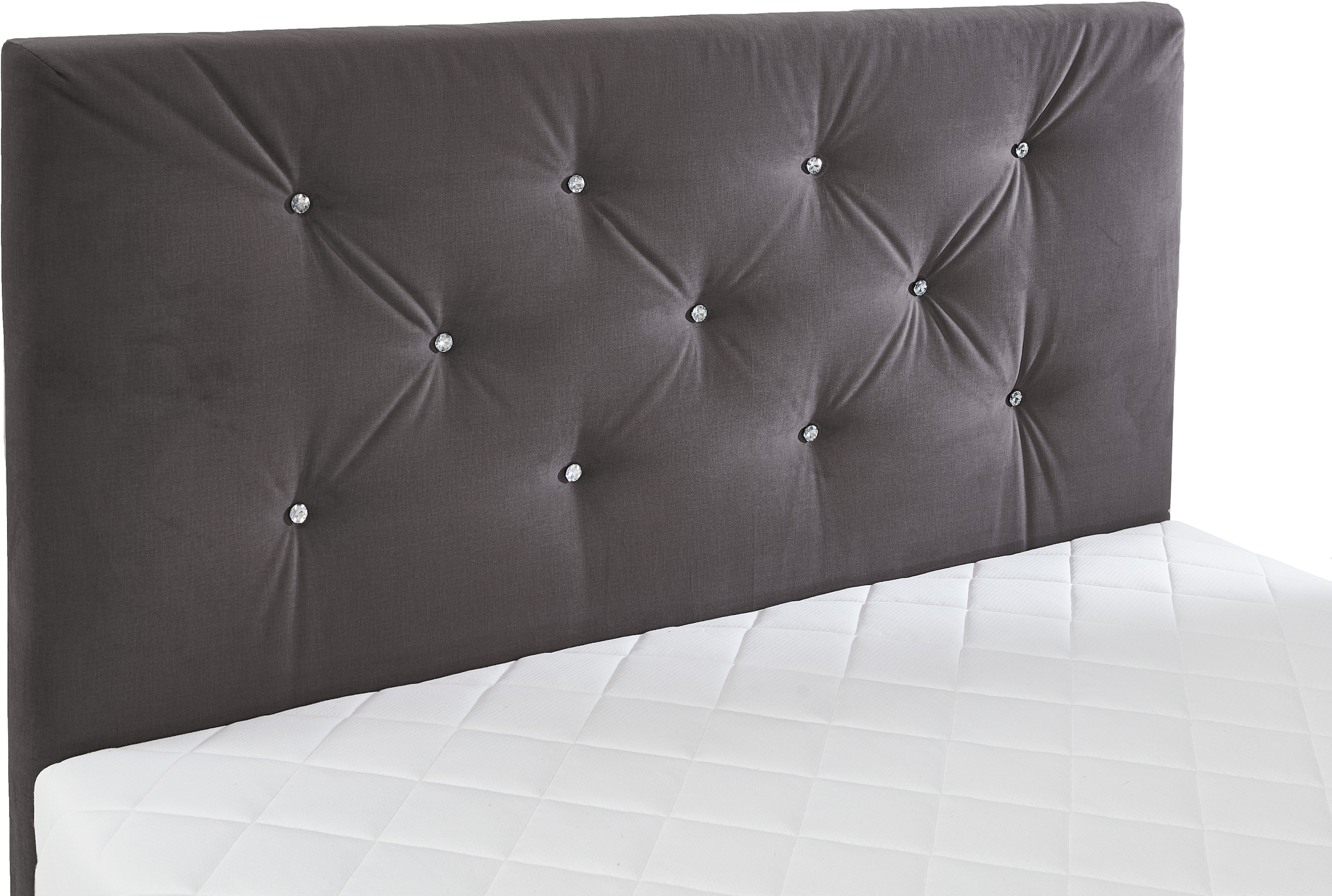 ATLANTIC home collection Boxbett »CELIA im hochwertiger Samtoptik«, mit Taschen-Federkernmatratze, Bettkasten und Strass-Steinen